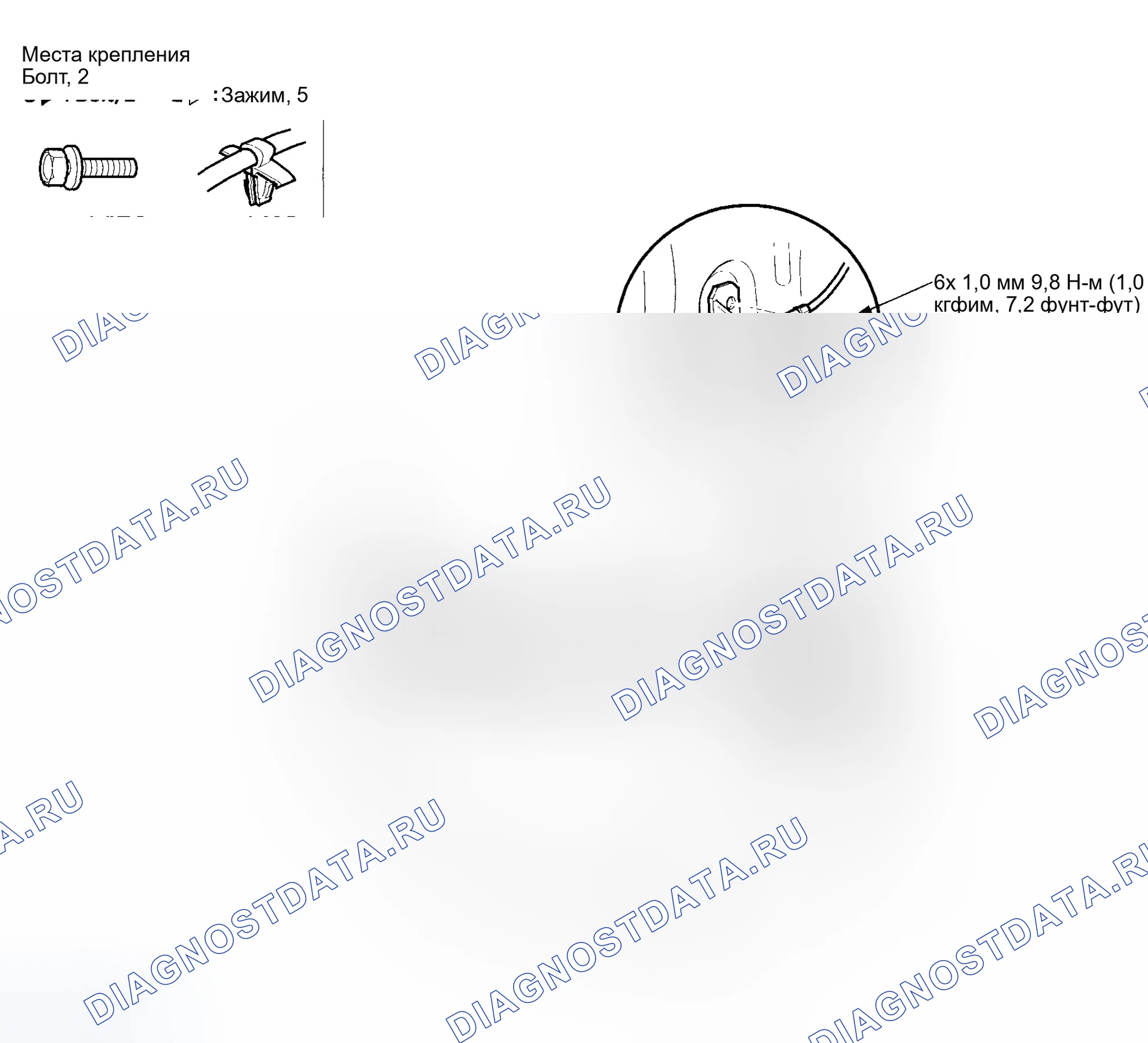 Рис. 2: Замена кабеля открывателя капота. Honda Element YH2