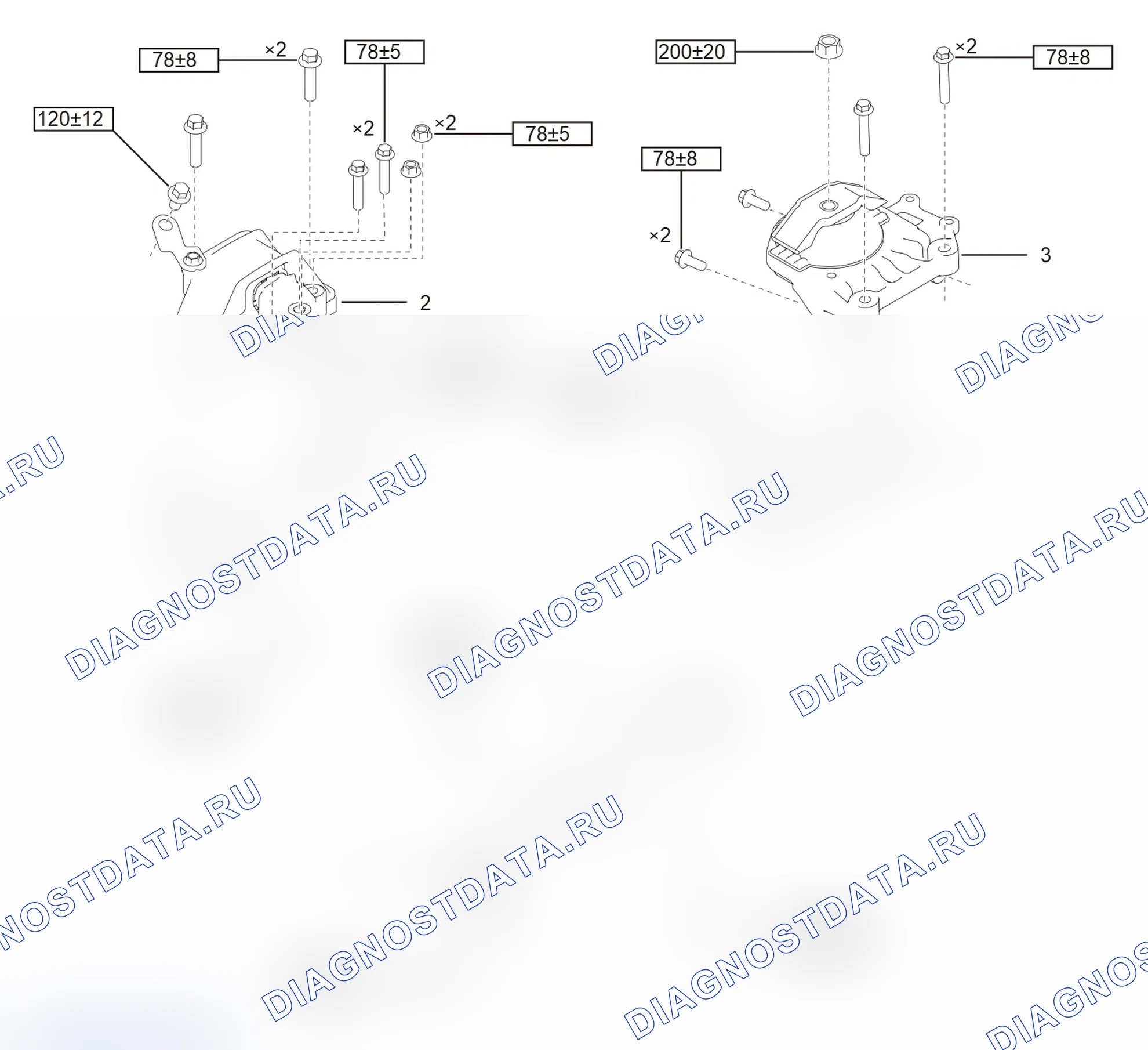 Схема расположения опоры силового агрегата — Haval M6. Haval M6 I