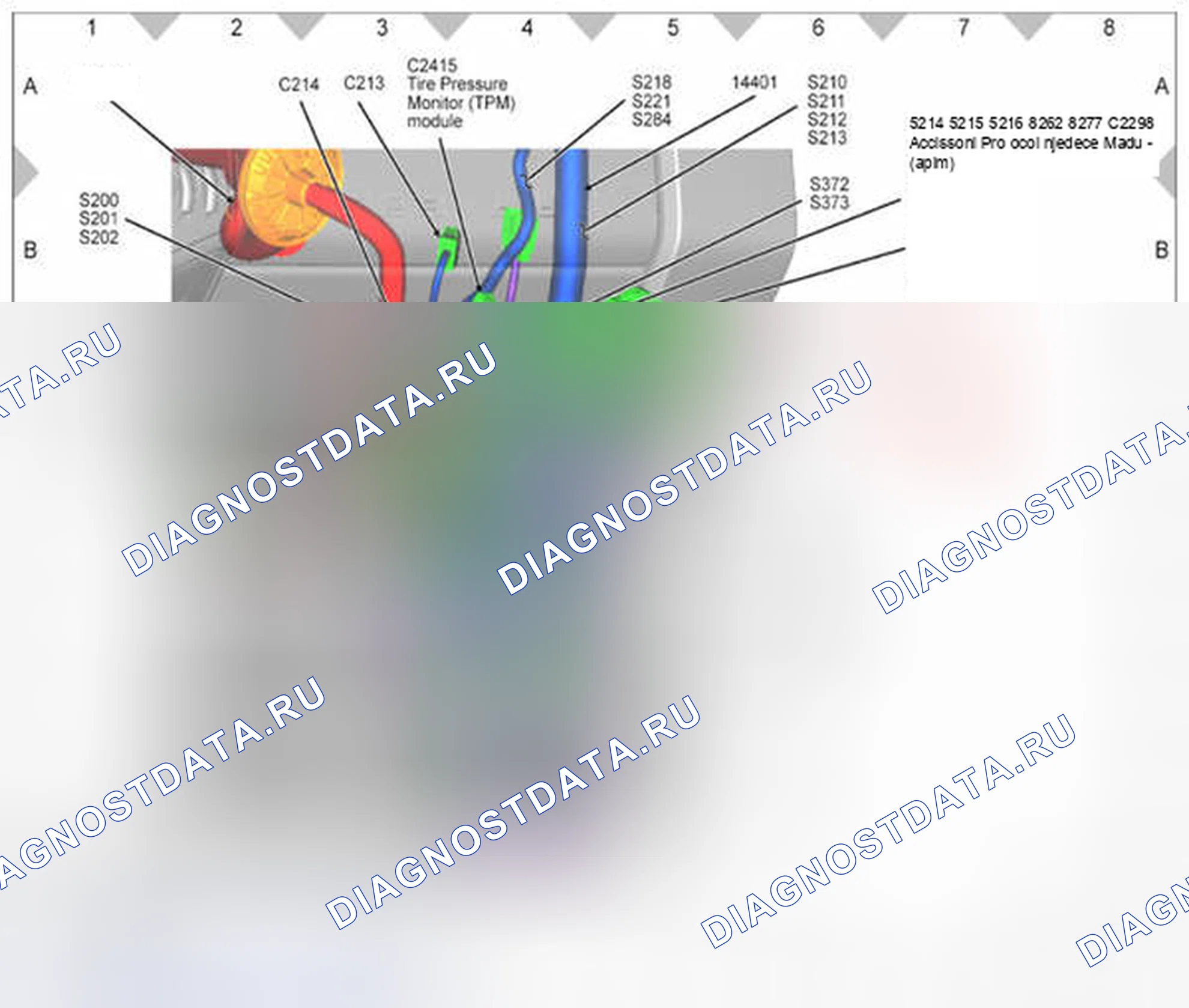Рис. 565: C2207 Rh накладка передней стойки Location - Inertia топливо Shutoff (IFS) выключатель. Ford Pickup F250 Super Duty II