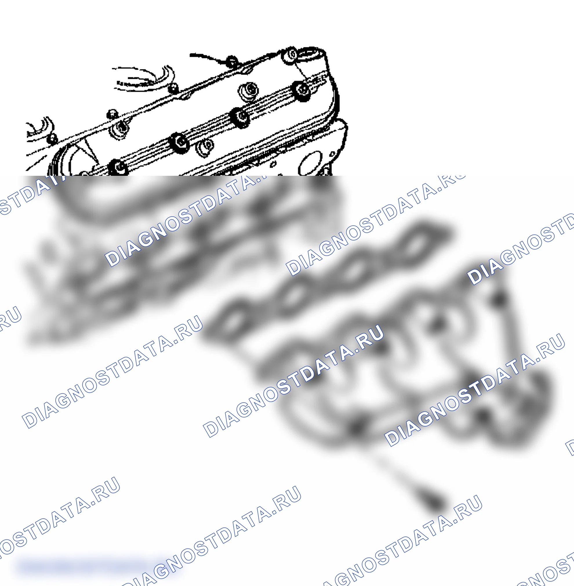Рис. 1134: Демонтаж выпускного коллектора - слева. GMC Savana Special G3500 