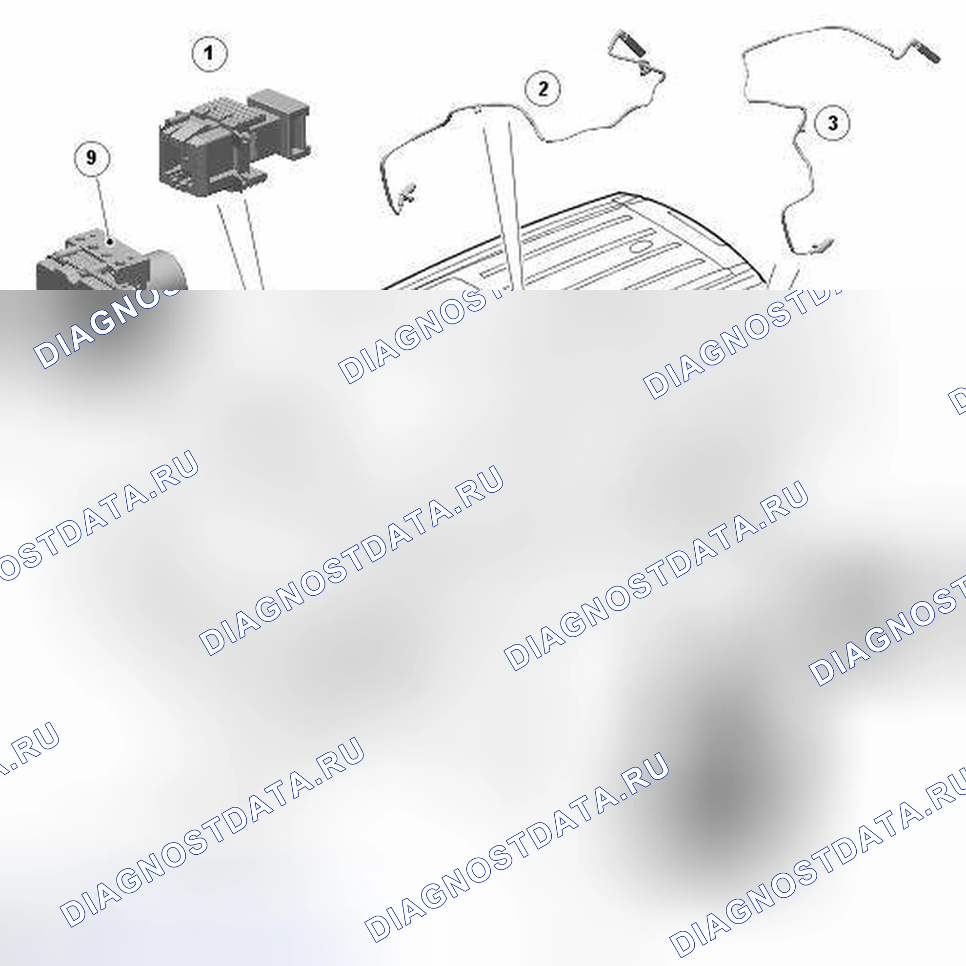 Рис. 12: РАСПОЛОЖЕНИЕ КОМПОНЕНТОВ - ЛИСТ 1 ИЗ 2. Land Rover Range Rover L322