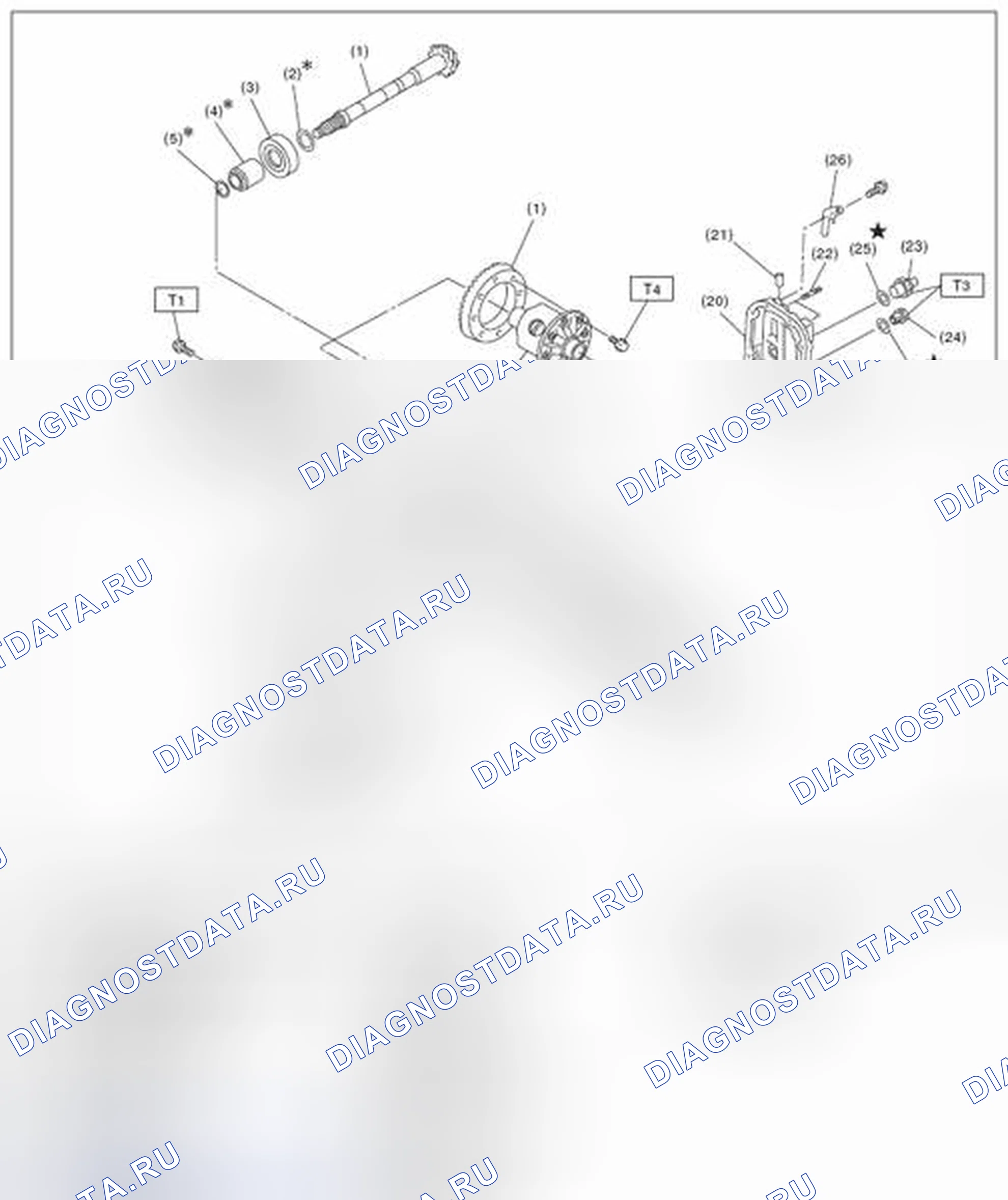 Рис. 179: ЗАДНИЙ ДИФФЕРЕНЦИАЛ (T-TYPE (H3)). Subaru Impreza GK