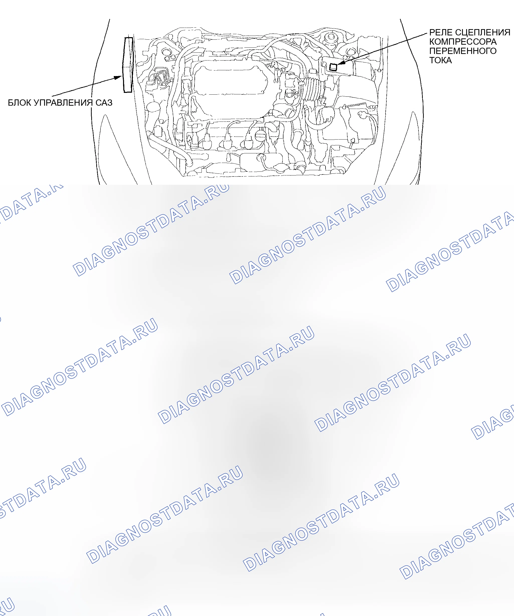 Рис. 425: УКАЗАТЕЛЬ РАСПОЛОЖЕНИЯ КОМПОНЕНТОВ. Honda Accord VII рестайлинг