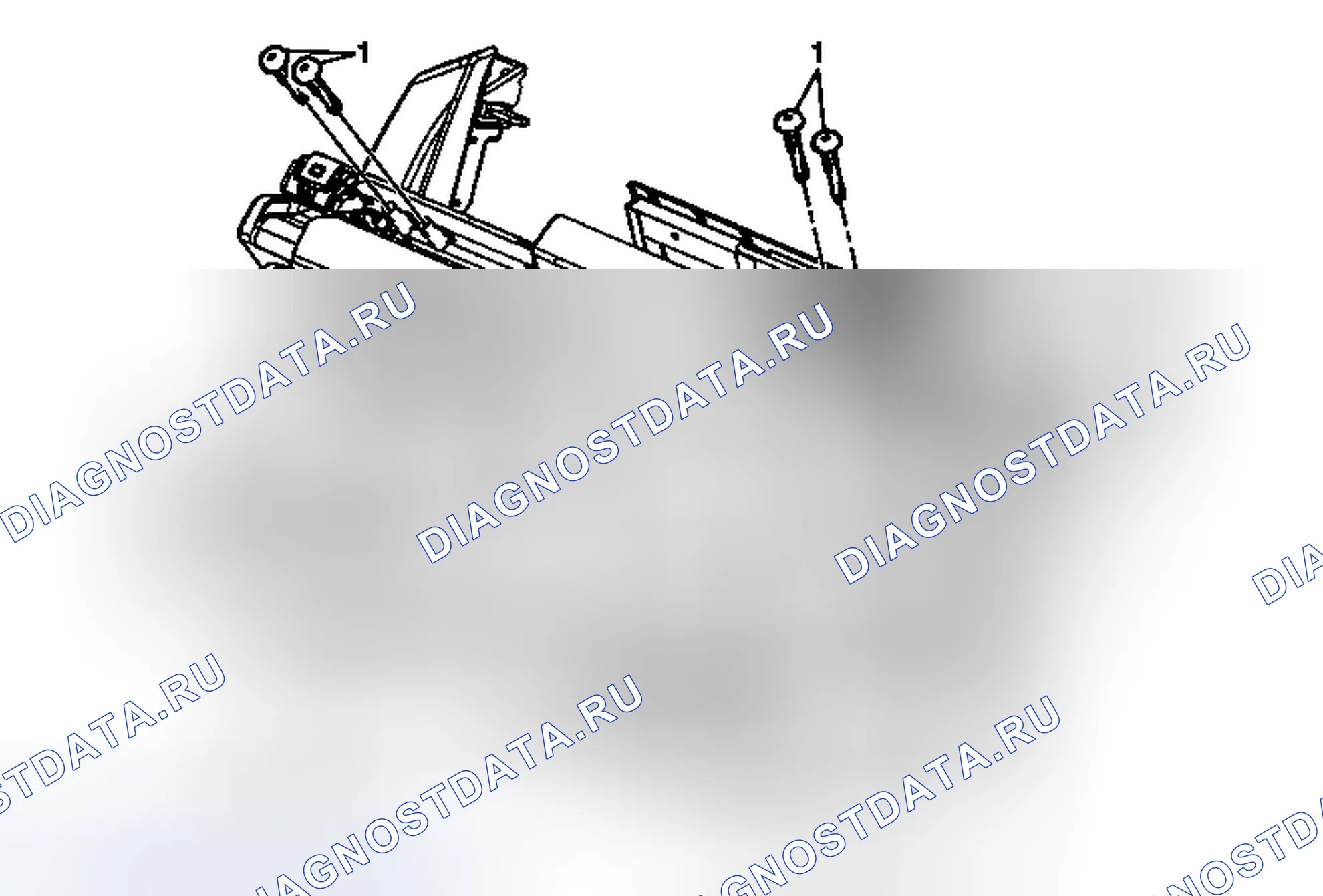 Рис. 43: Замена направляющей подголовника заднего сиденья (вагон). Cadillac CTS II
