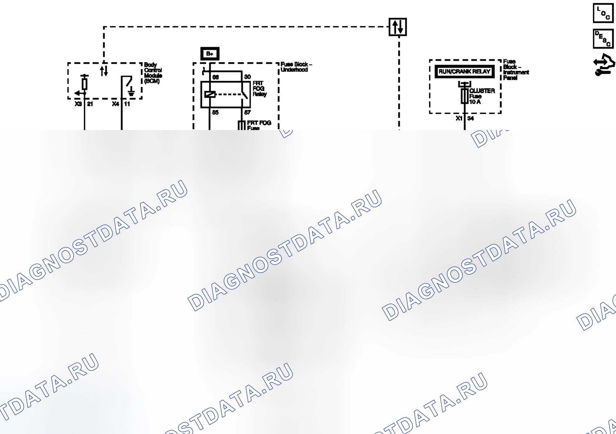 Рис. 3: Противотуманные фары (T37 или T96). Chevrolet Captiva I рестайлинг