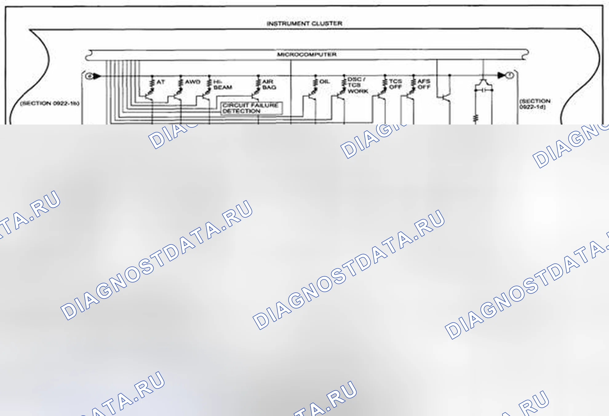 Рис. 225: электросхема приборной панели (0922-1c) 1 из 2. Mazda CX-5 I