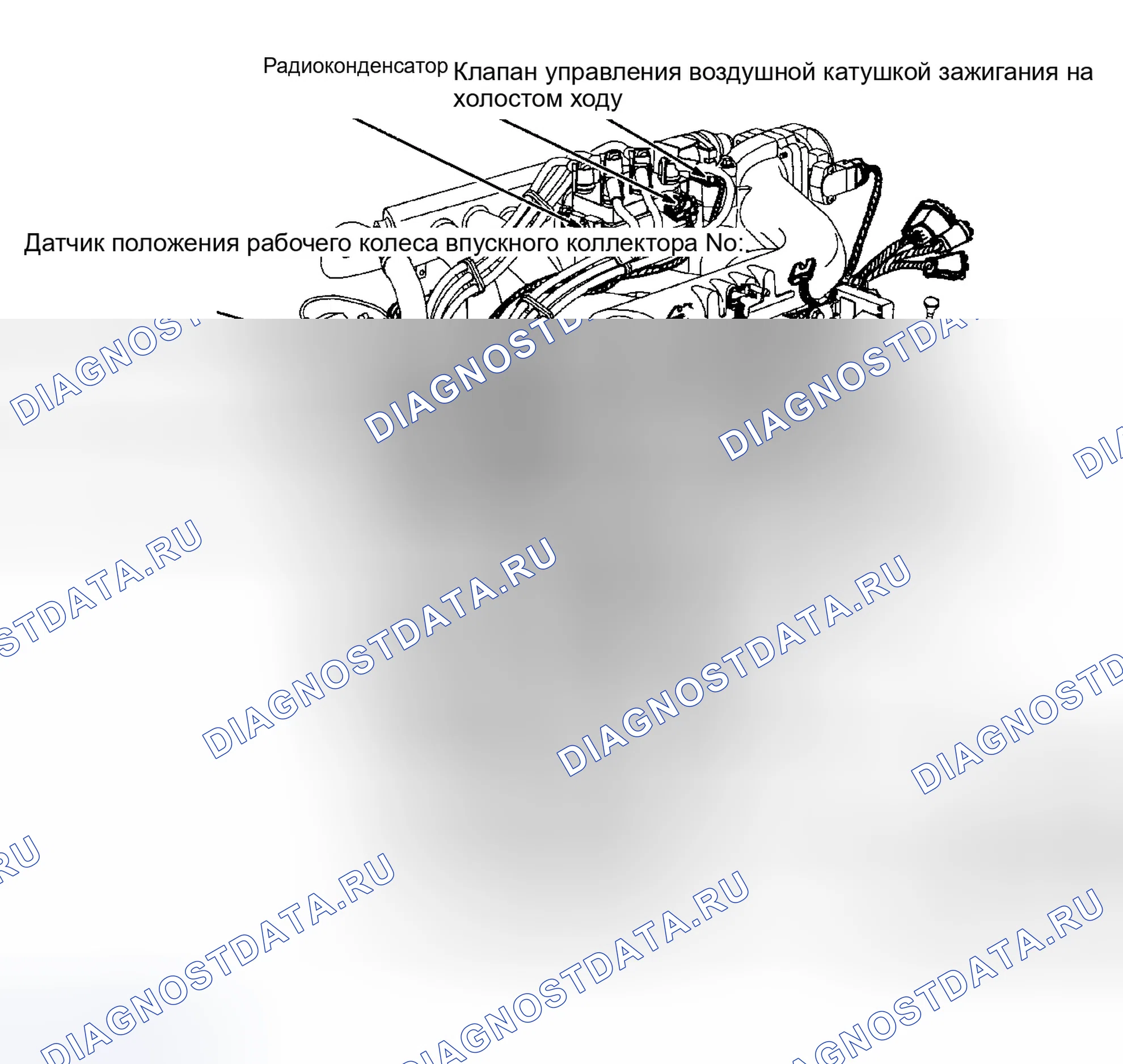Рис. 2: Правая задняя часть двигателя (4.2L). Ford Club Wagon E350 