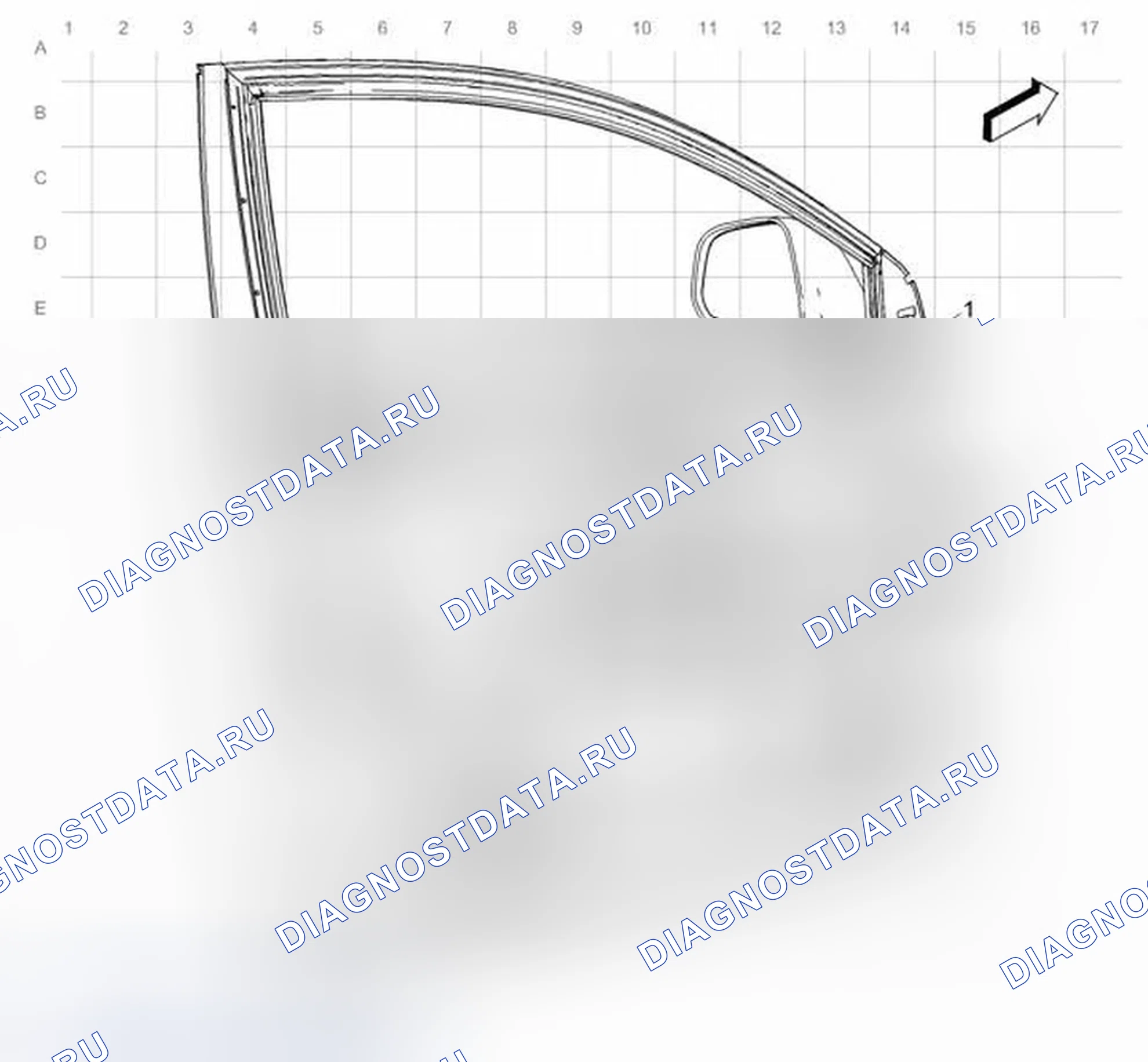 Рис. 35: Прокладка кабельного жгута двери водителя. Chevrolet Captiva I рестайлинг 2