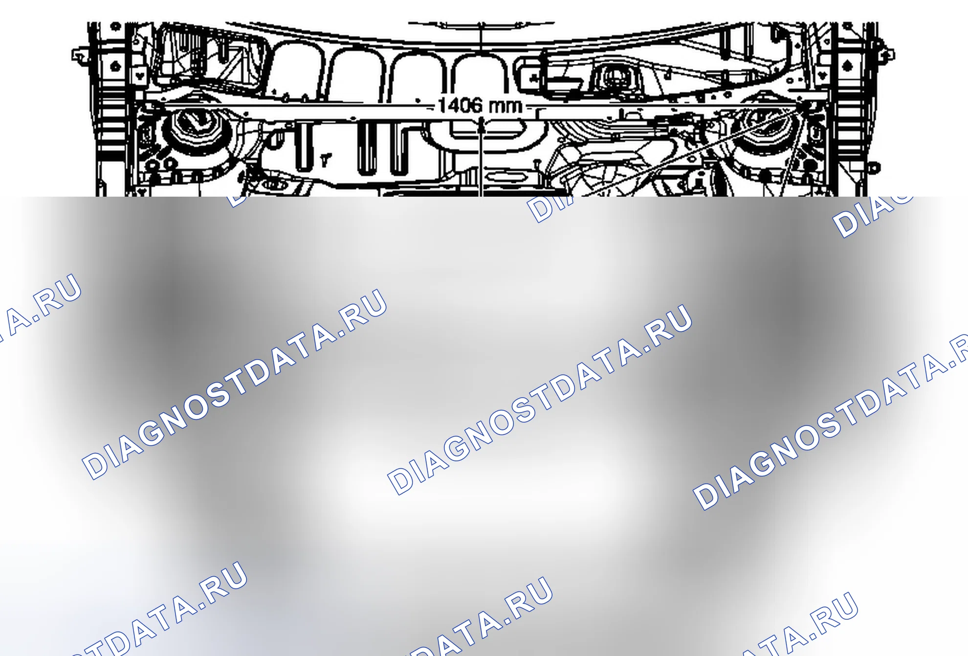 Рис. 25: Размеры проема под капотом. Cadillac SRX II рестайлинг