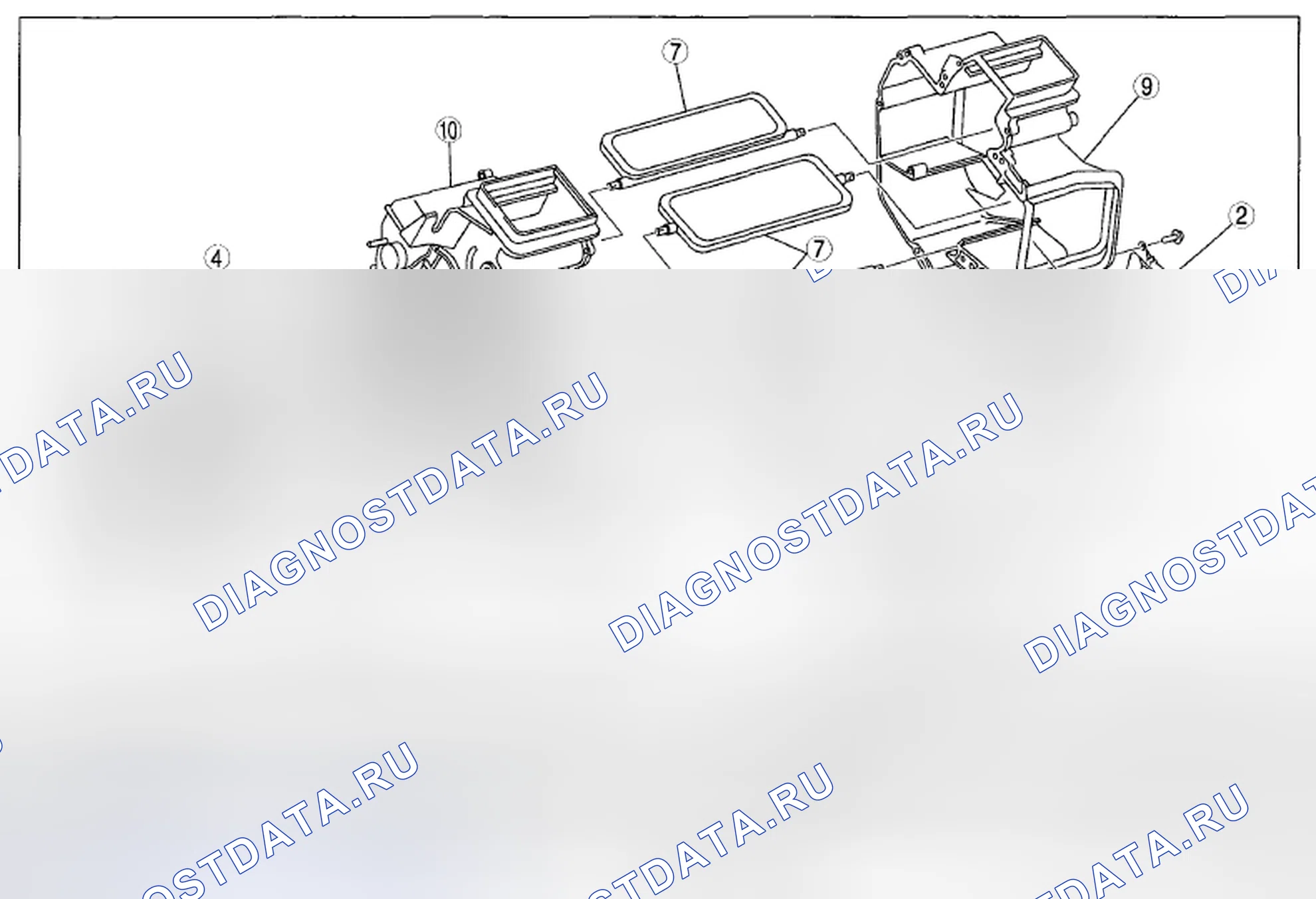 Рис. 43: РАЗБОРКА / СБОРКА БЛОКА РАСПРЕДЕЛЕНИЯ ВОЗДУХА. Mazda MX-5 NC рестайлинг