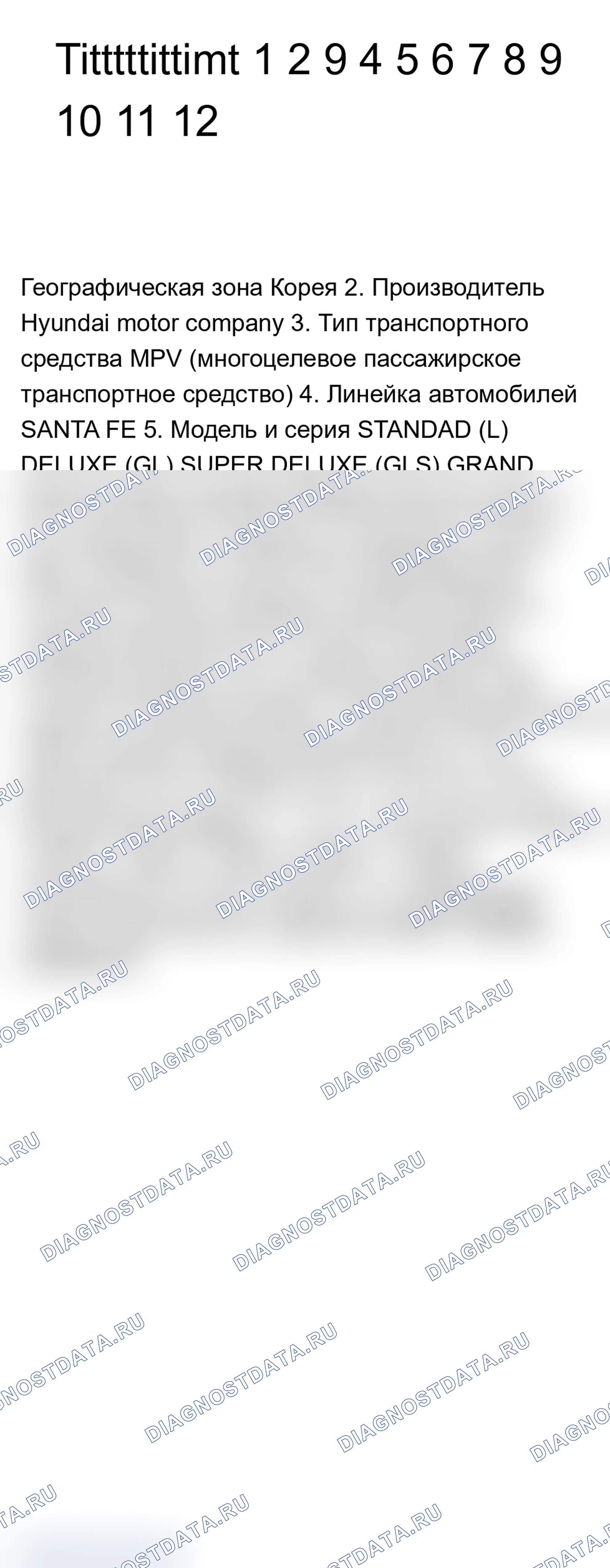 Рис. 2: ОПИСАНИЕ ИДЕНТИФИКАЦИОННОГО НОМЕРА. Hyundai Santa Fe II