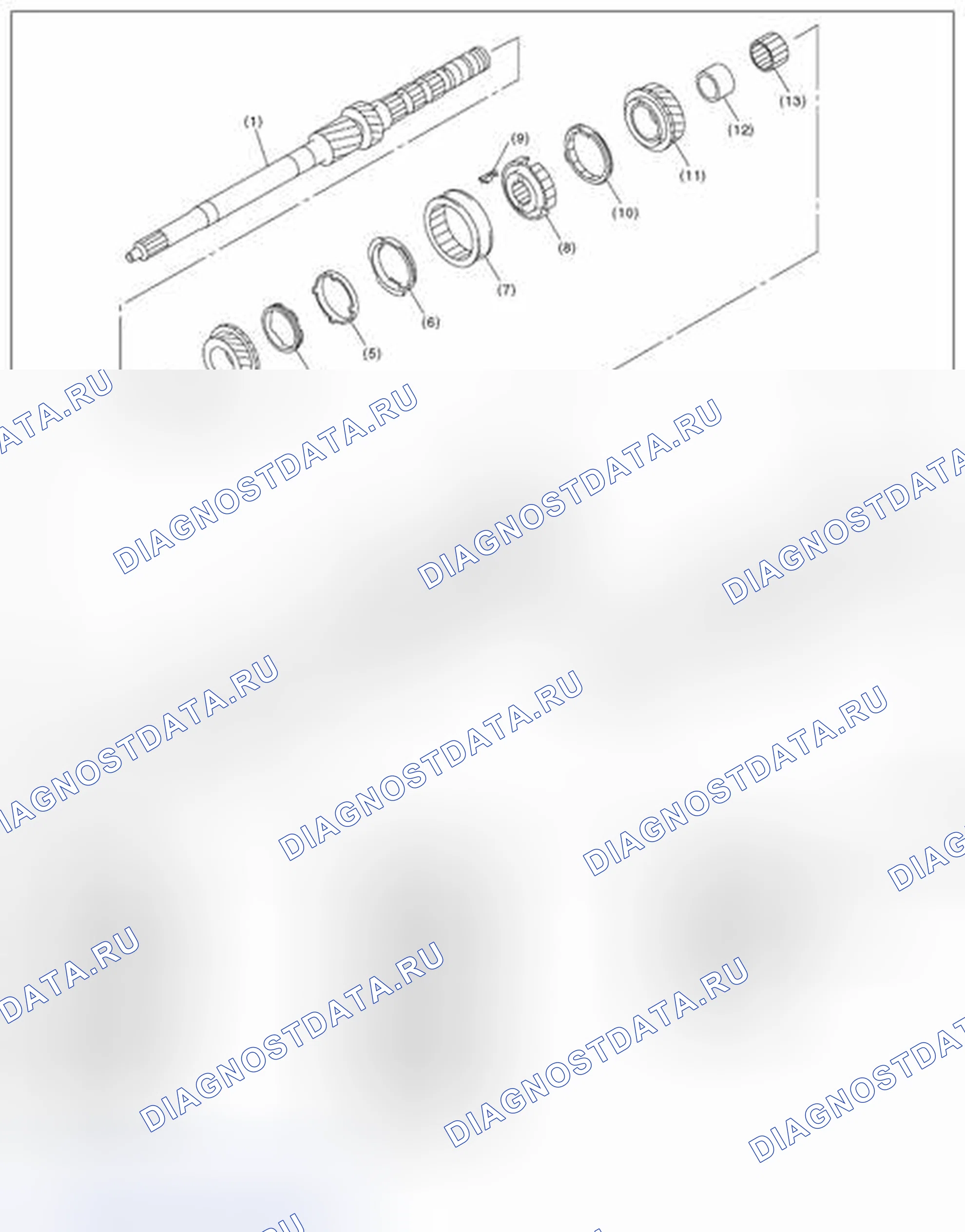 Рис. 646: ГЛАВНЫЙ ВАЛ В СБОРЕ. Subaru Impreza GK