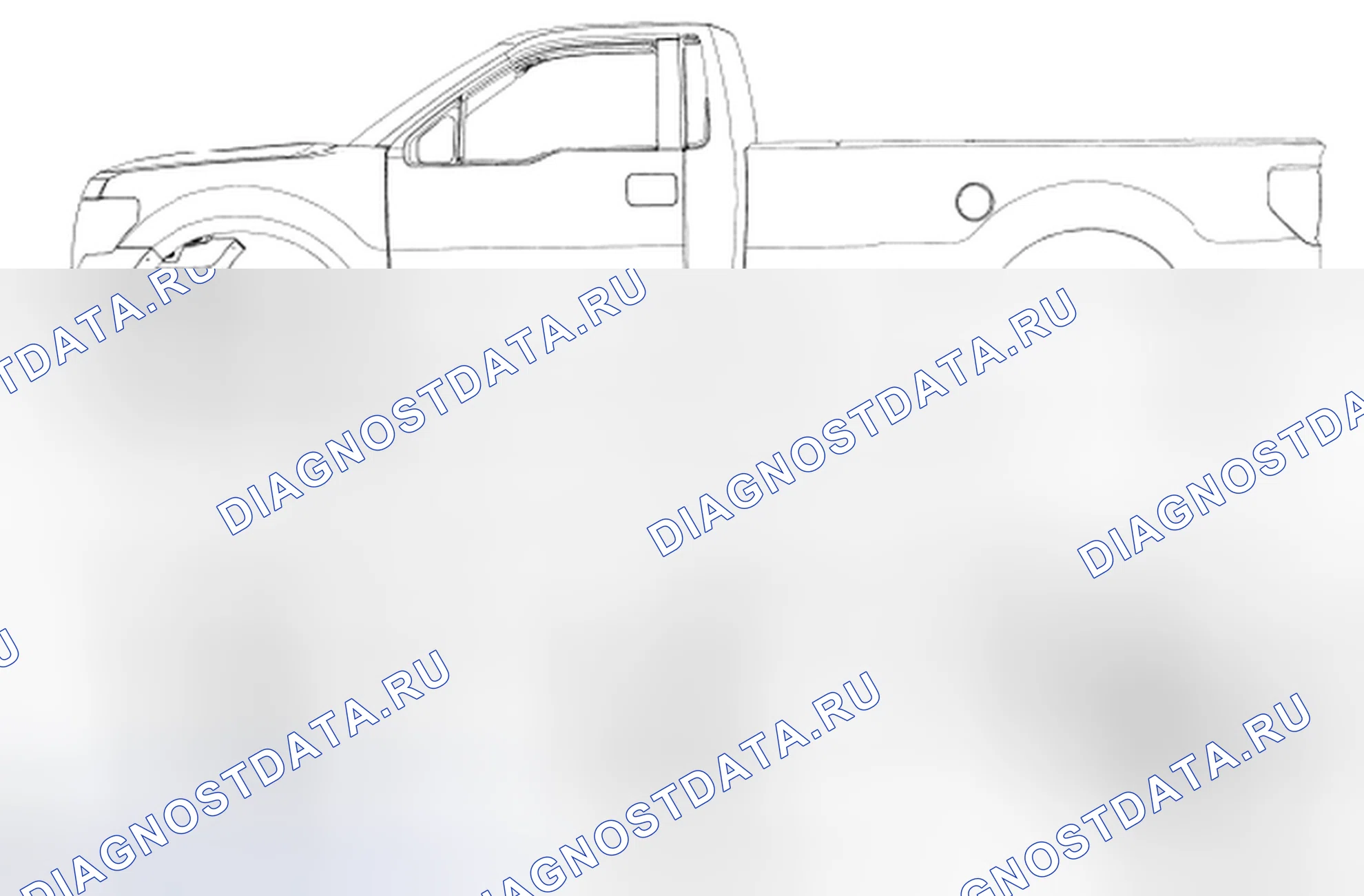 Рис. 114: Базовая высота рамы - обычная кабина. Ford Pickup F250 Super Duty II