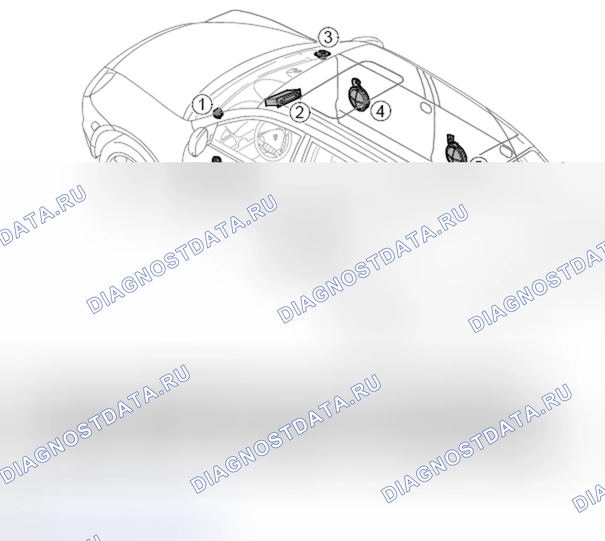 Рис. 7: Компоновка компонентов PCM2/ CDR23 основной звуковой системы. Porsche Cayenne Turbo I рестайлинг