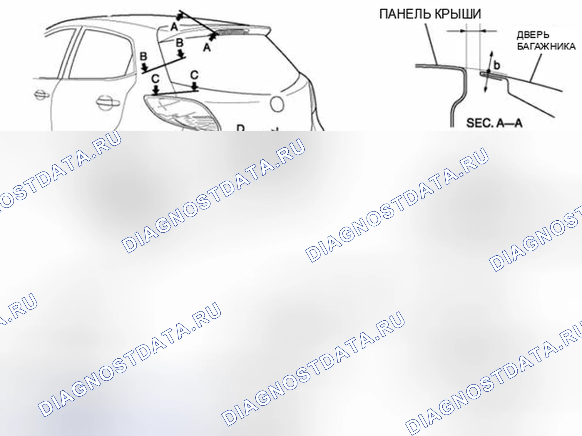 Рис. 83: РЕГУЛИРОВКА дверь багажника. Audi Q8 I