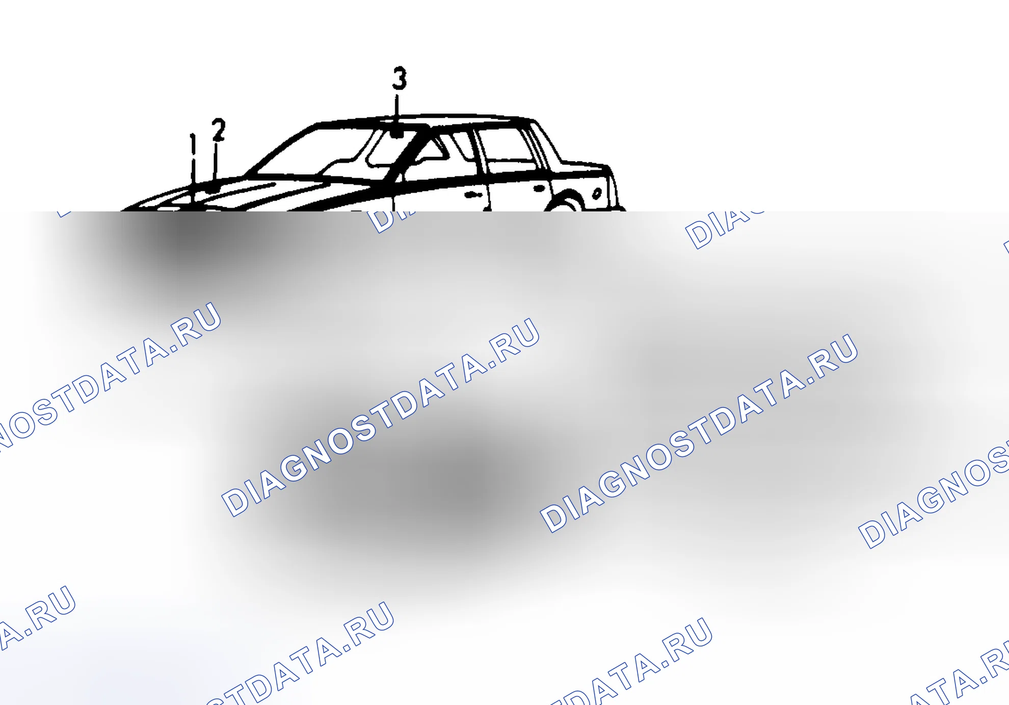 Рис. 5: РАСПОЛОЖЕНИЕ ИНФОРМАЦИОННЫХ МЕТОК. Pontiac 6000 I