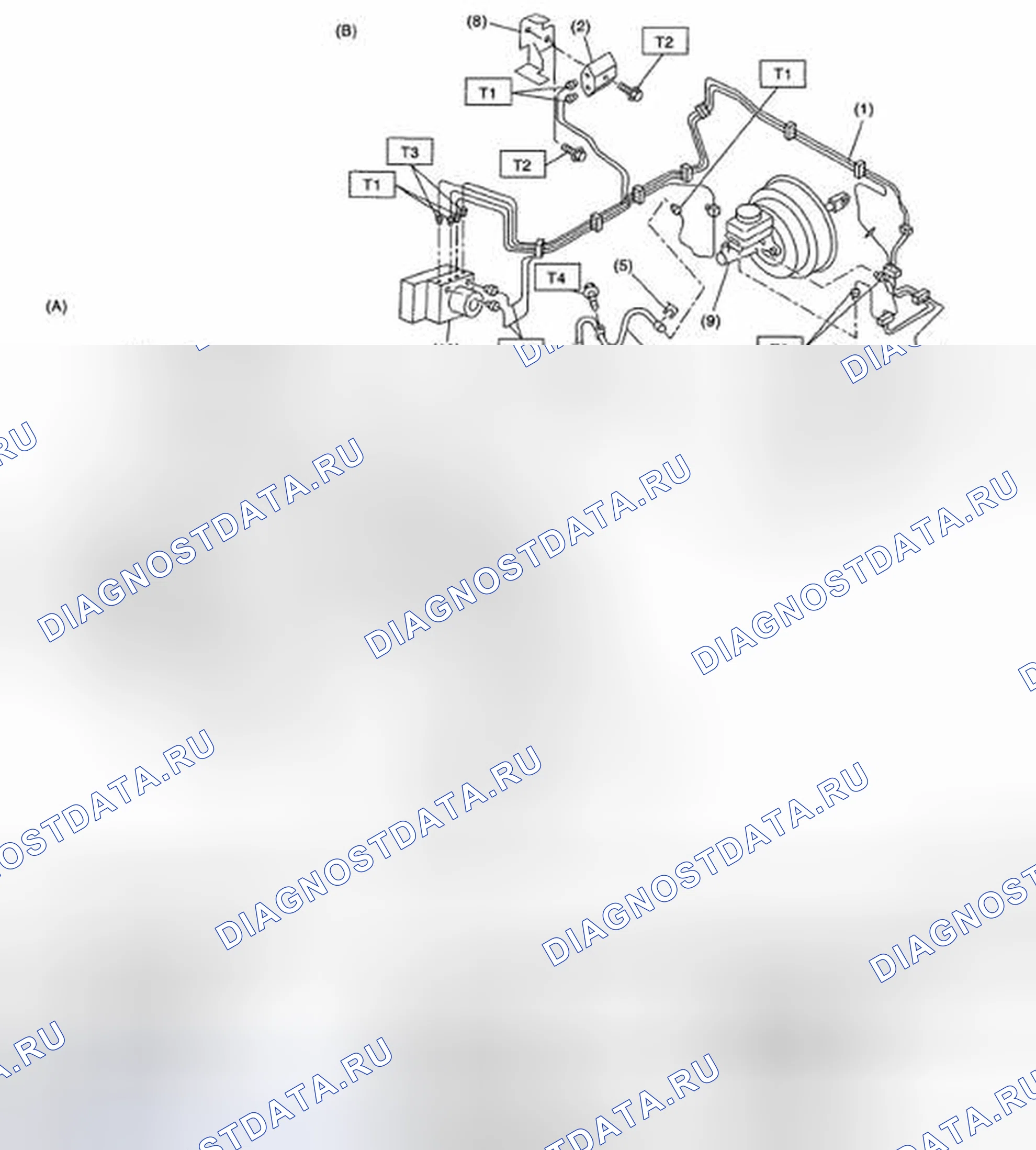 Рис. 13: ПЕРЕДНИЕ ТОРМОЗНЫЕ ТРУБЫ И ШЛАНГИ. Subaru Impreza WRX GH