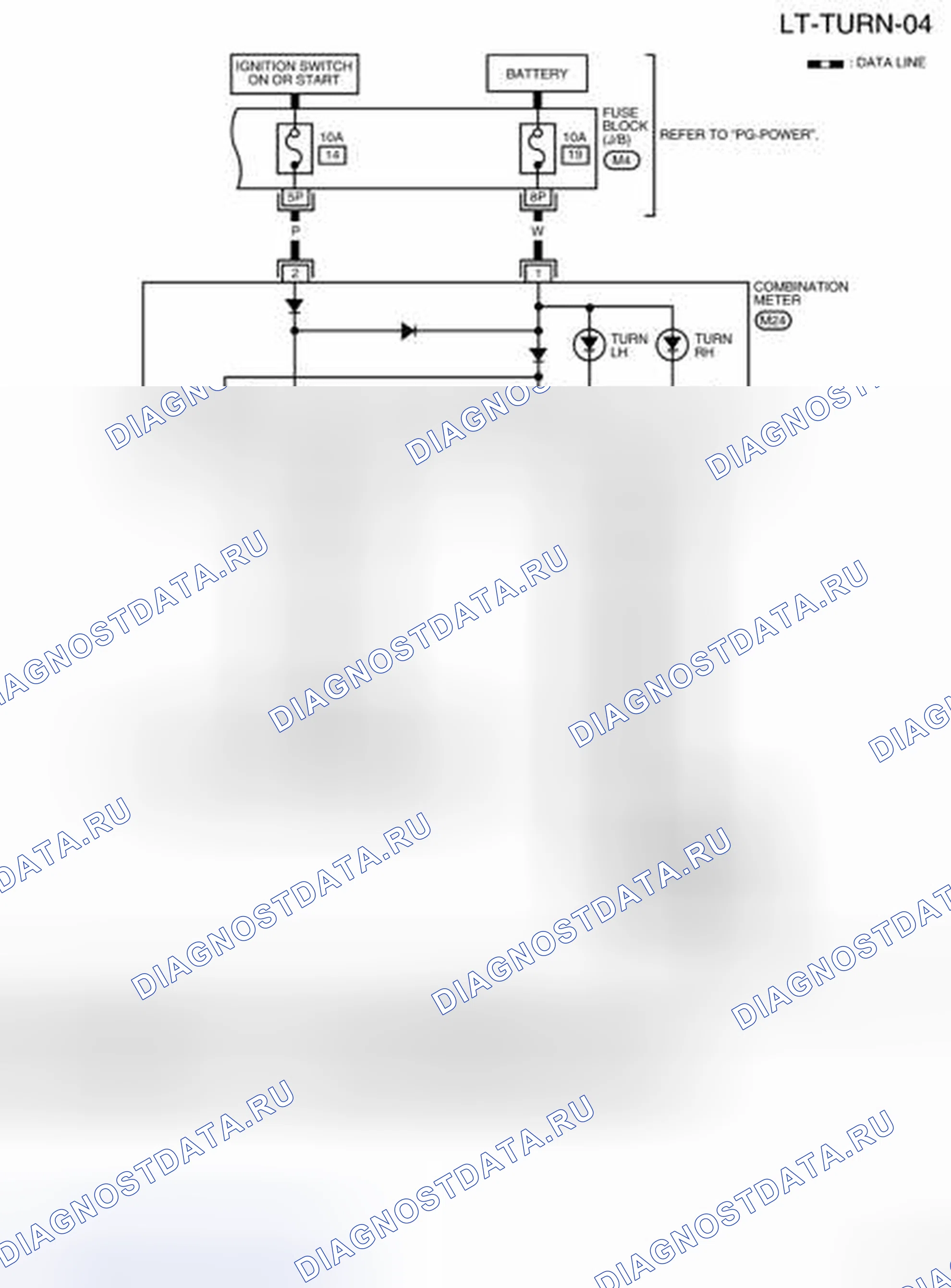 Рис. 40: электросхема - LT-TURN-04. Nissan Sentra B16