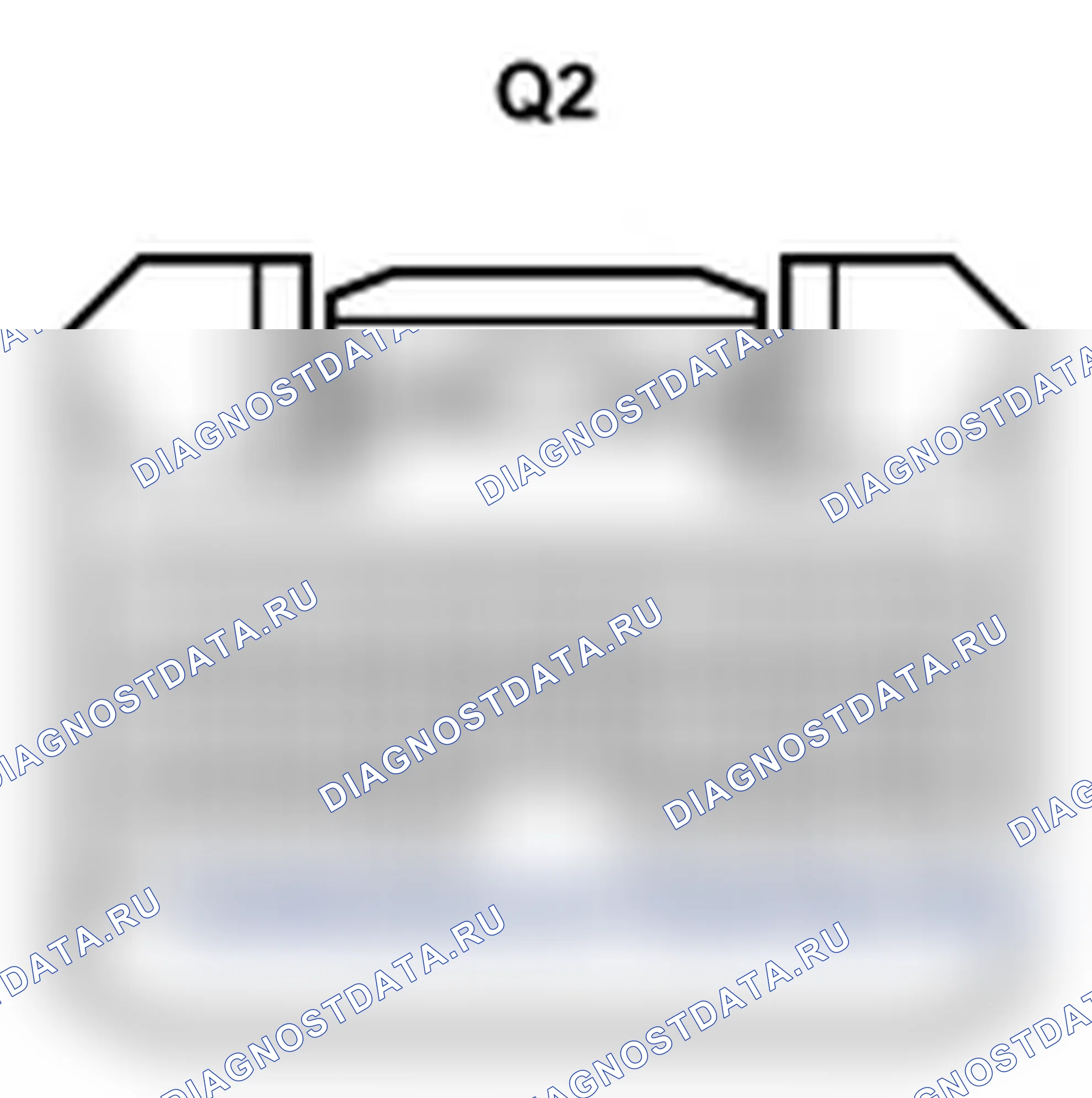 Рис. 423: Вид с торца разъема основного корпуса ECU LH (Cowl сторона J/B LH) (Q2). Lexus IS F I