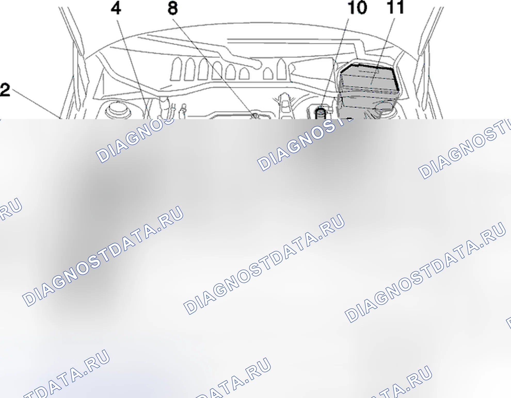 Рис. 96: Расположение компонентов. Volvo C70 I