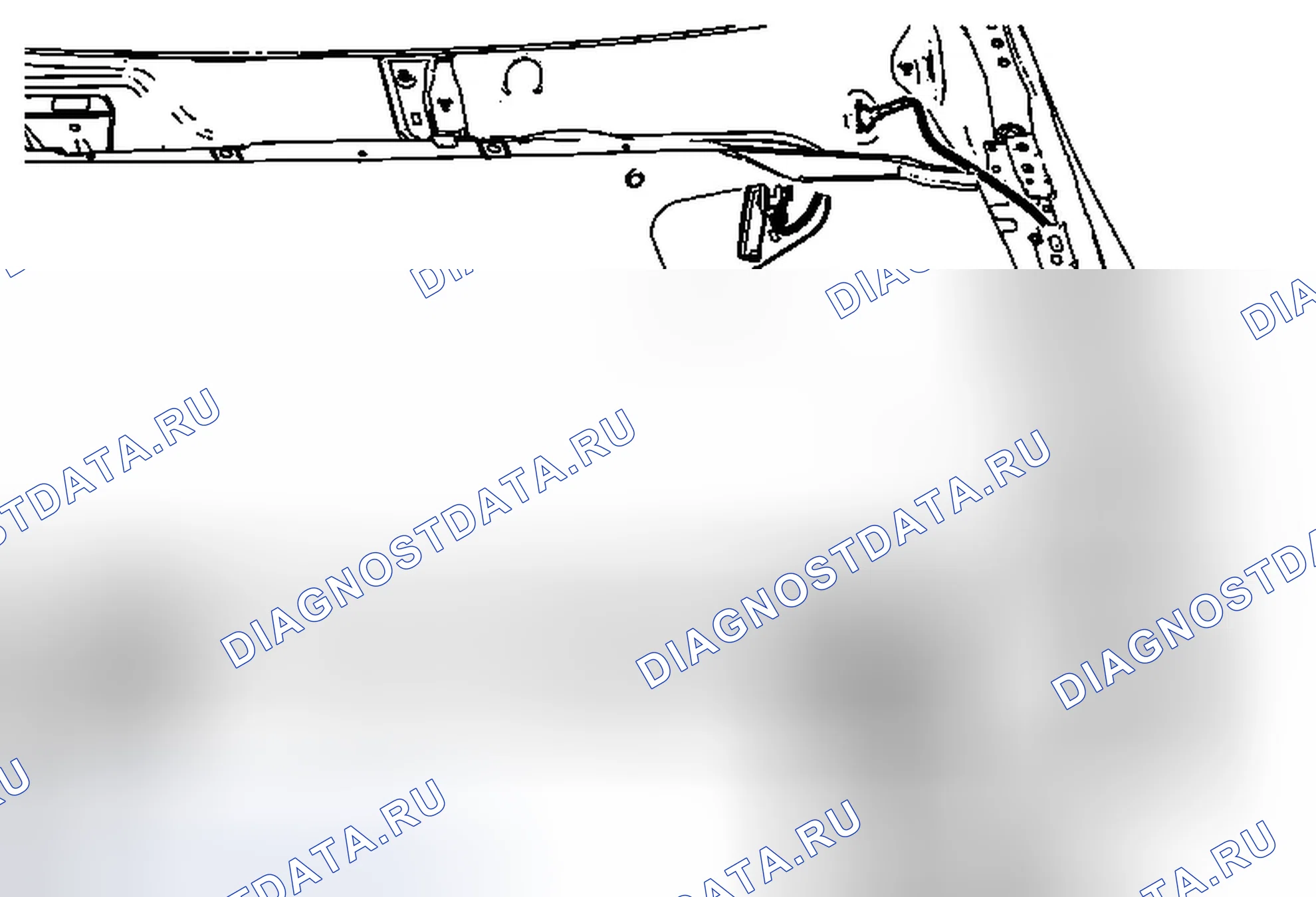 Рис. 23: Замена кабеля расцепления первичной защелки капота. Chevrolet Cruze I рестайлинг