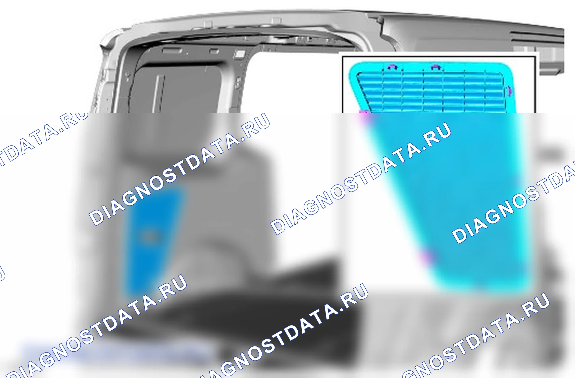 Панель отделки багажного отсека, левая — длинная колёсная база: описание и работа. Ford Transit Connect II