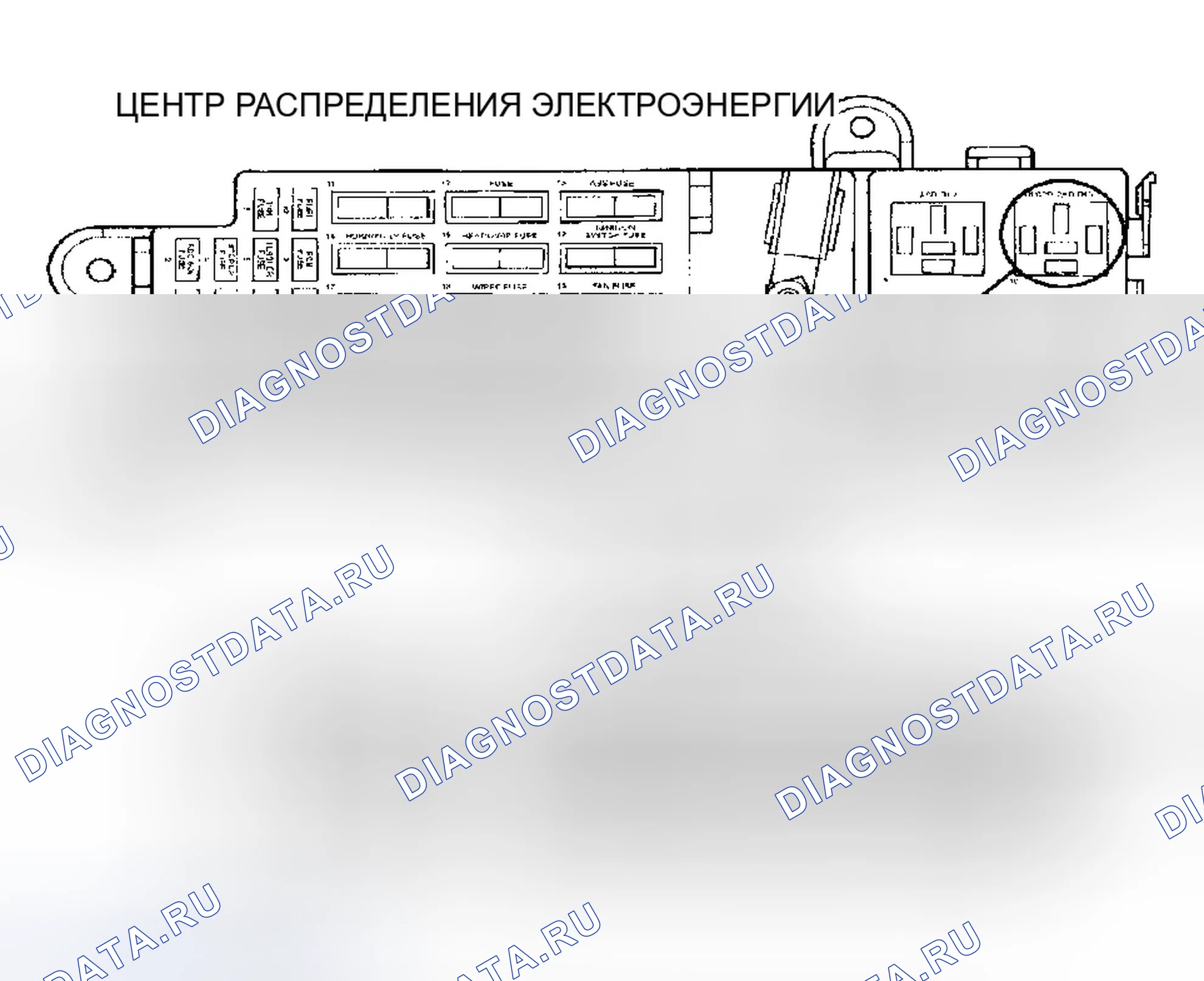 Рис. 44: ТЕСТ Tc-93A - ЦЕПЬ РЕЛЕ УПРАВЛЕНИЯ ВЫСОКОСКОРОСТНЫМ ВЕНТИЛЯТОРОМ. Dodge Stratus I
