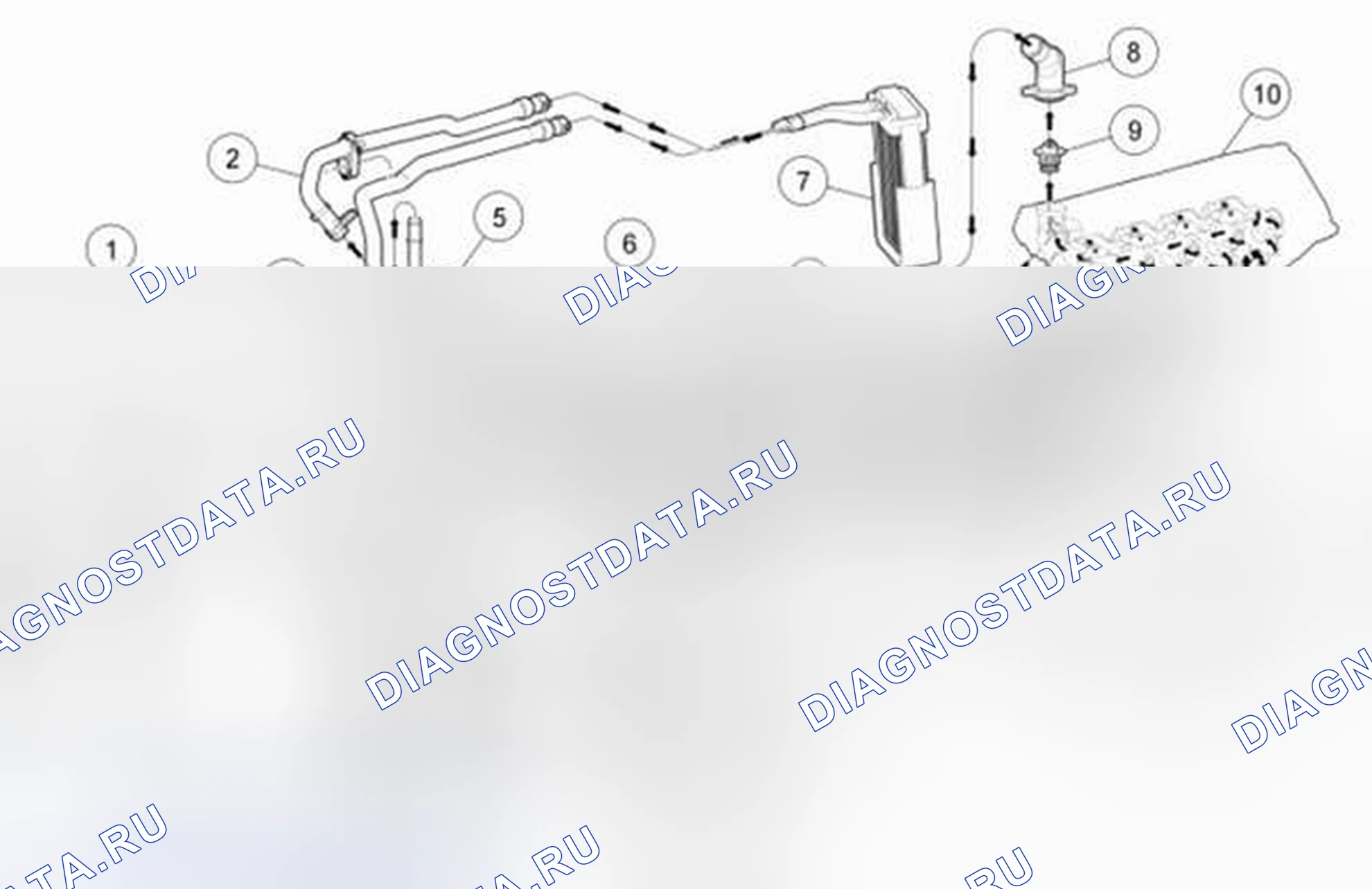 Рис. 32: Принципиальная схема хладагента, 6.2L. Ford F-150 XII