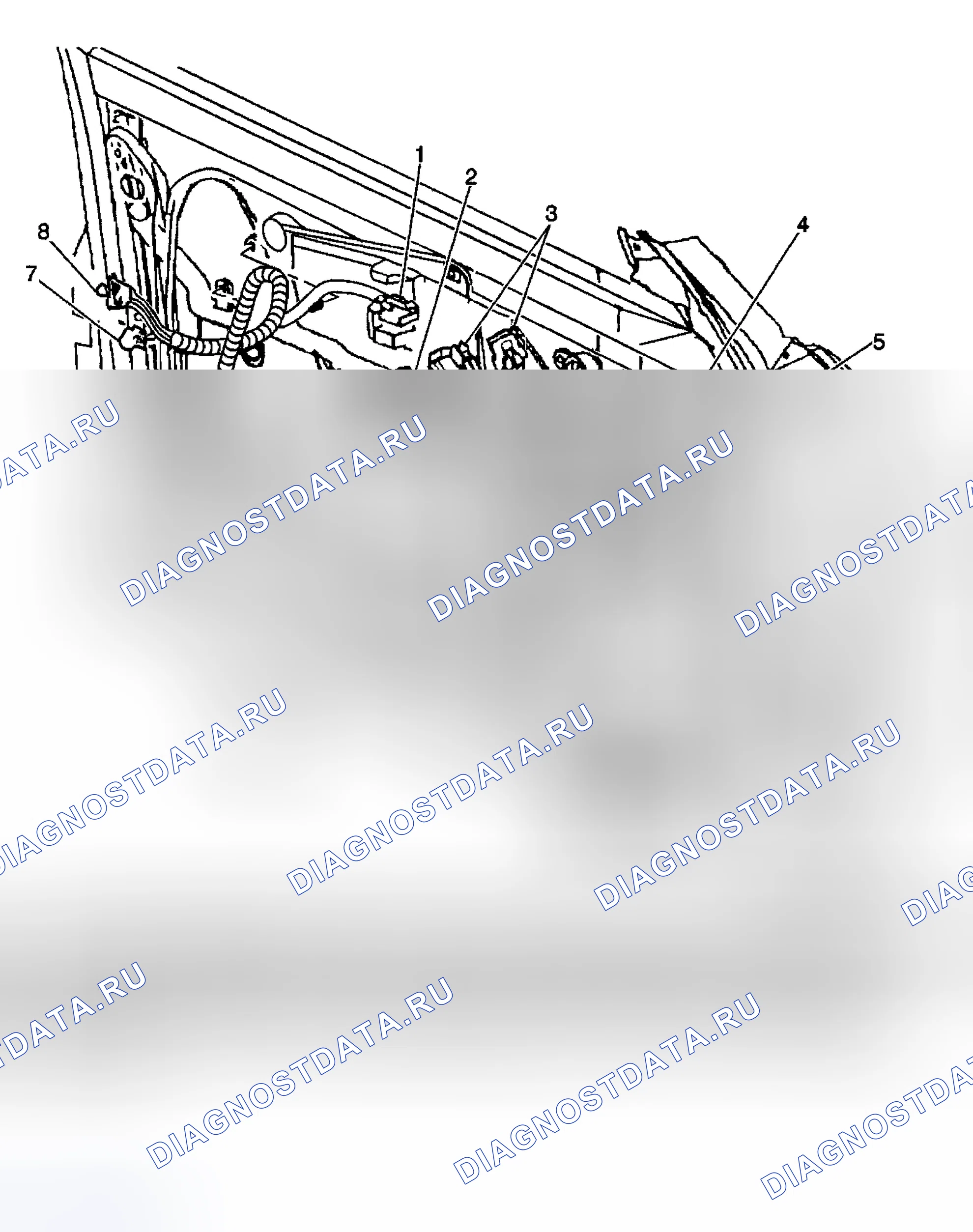 Рис. 1: РАСПОЛОЖЕНИЕ КОМПОНЕНТОВ. Pontiac Grand AM V