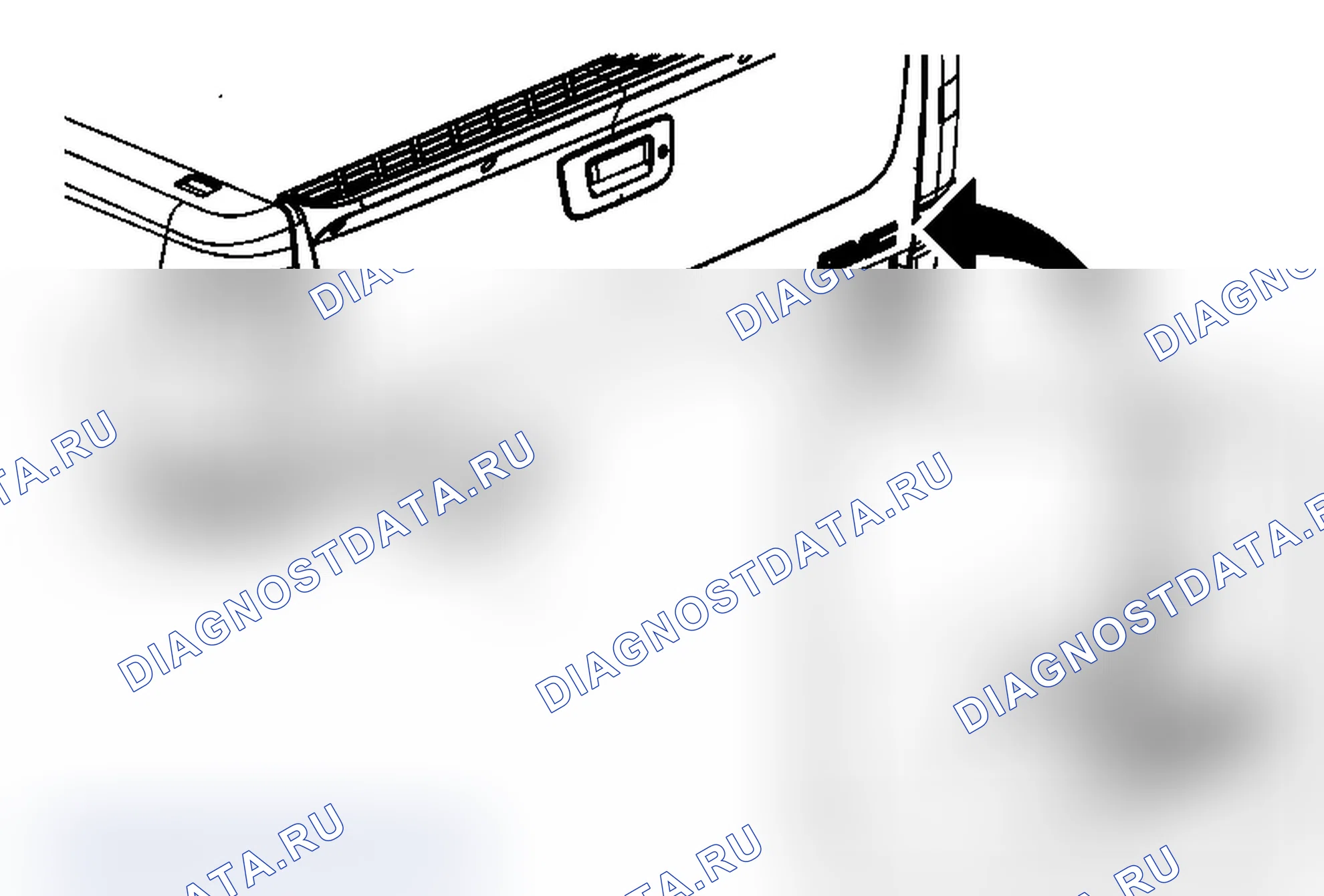 Рис. 17: Замена эмблемы / шильдика Endgate (GMC). Chevrolet Silverado 3500 HD 