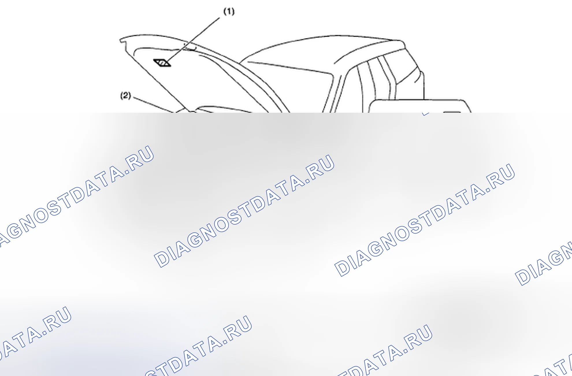 Рис. 1: РАСПОЛОЖЕНИЕ ИДЕНТИФИКАЦИОННОГО НОМЕРА И ЭТИКЕТКИ. Subaru Outback BP рестайлинг