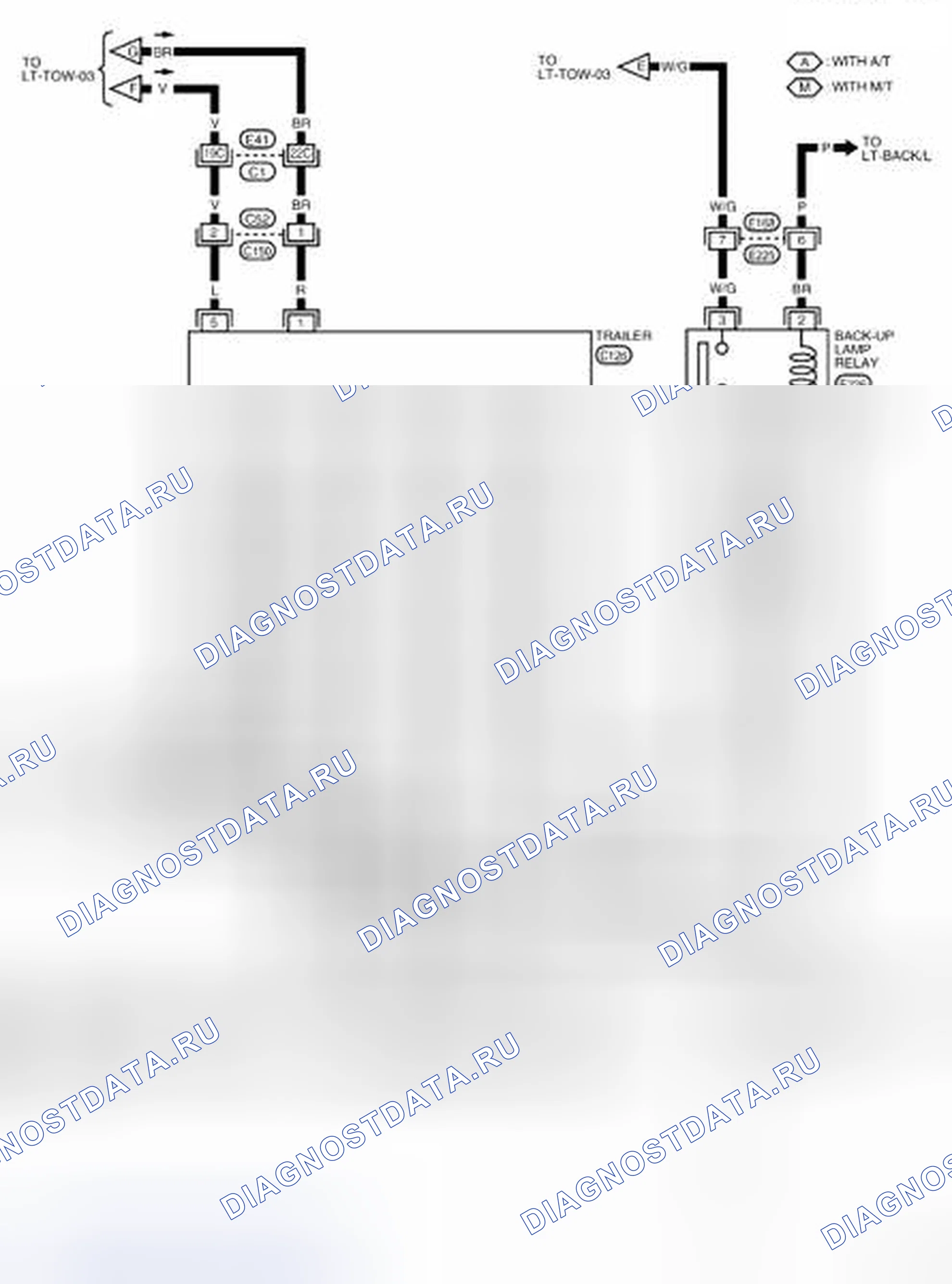 Рис. 64: LT-T / TOW-05 - электросхема. Nissan Frontier D40