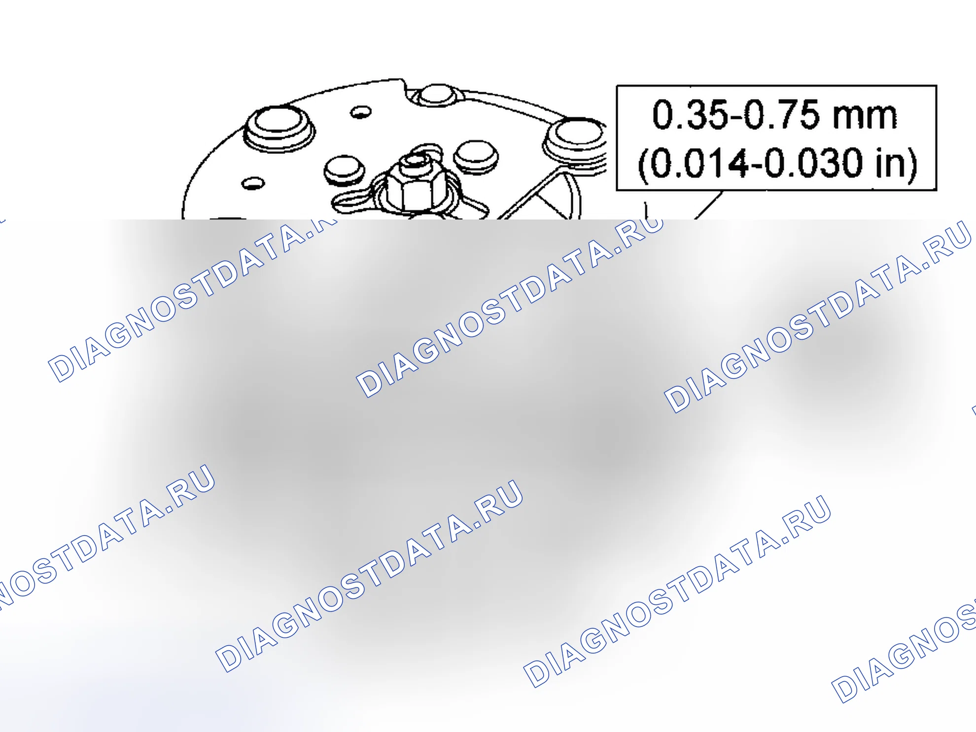 Рис. 123: РЕГУЛИРОВКА ВОЗДУШНОГО ЗАЗОРА СЦЕПЛЕНИЯ КОНДИЦИОНЕРА (A / C). Mazda Tribute I рестайлинг