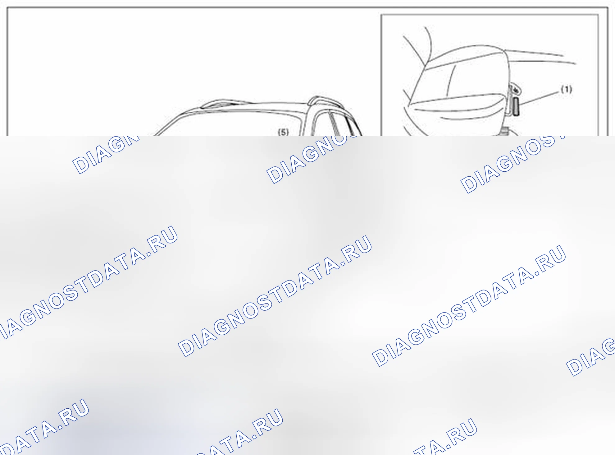 Рис. 1: ИДЕНТИФИКАЦИОННЫЕ НОМЕРА И РАСПОЛОЖЕНИЕ ЭТИКЕТОК. Subaru Forester SJ