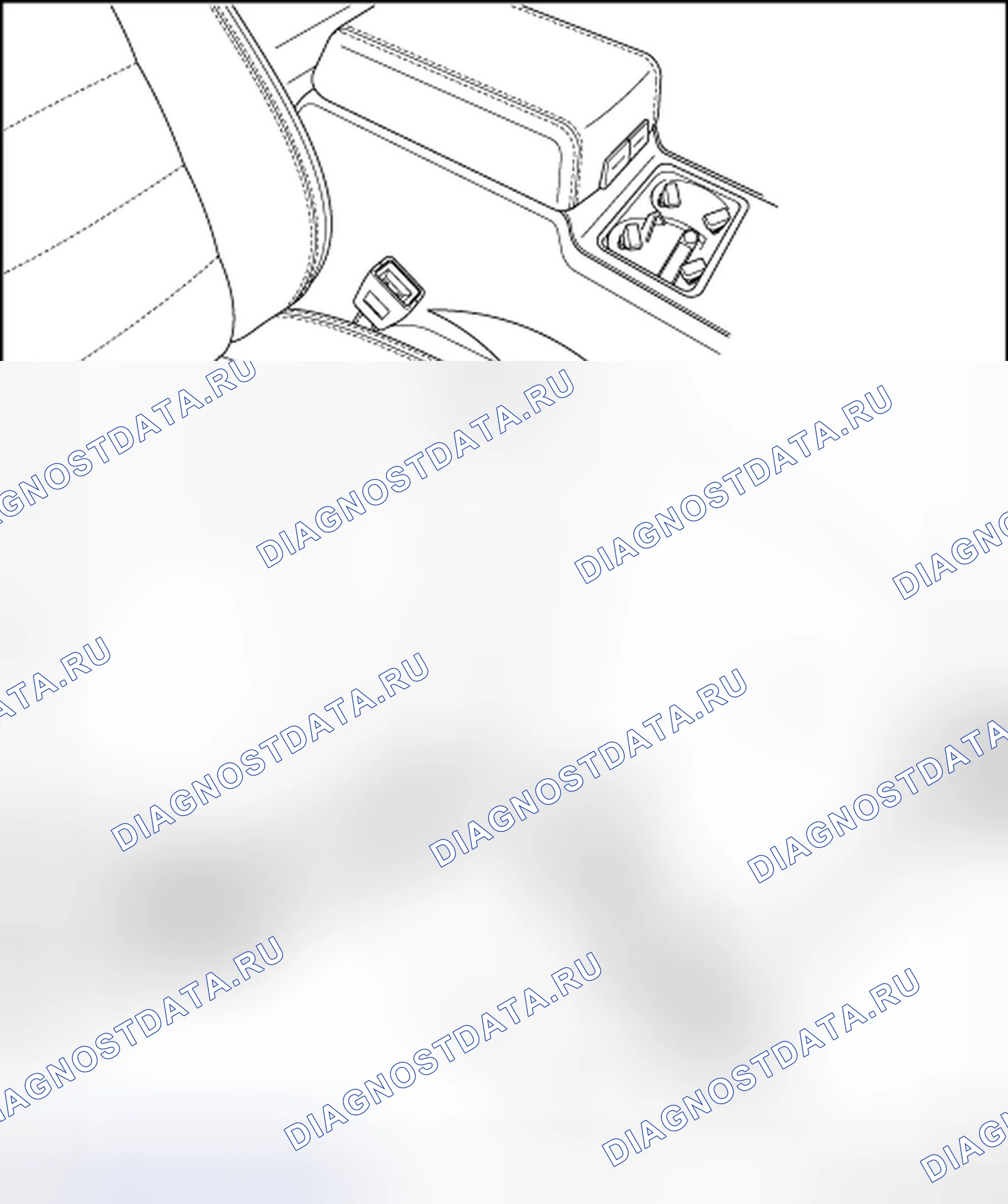 Рис. 43: ПРЯЖКА ПЕРЕДНЕГО РЕМНЯ, 12-ХОДОВОЕ СИДЕНЬЕ. Volkswagen Touareg I