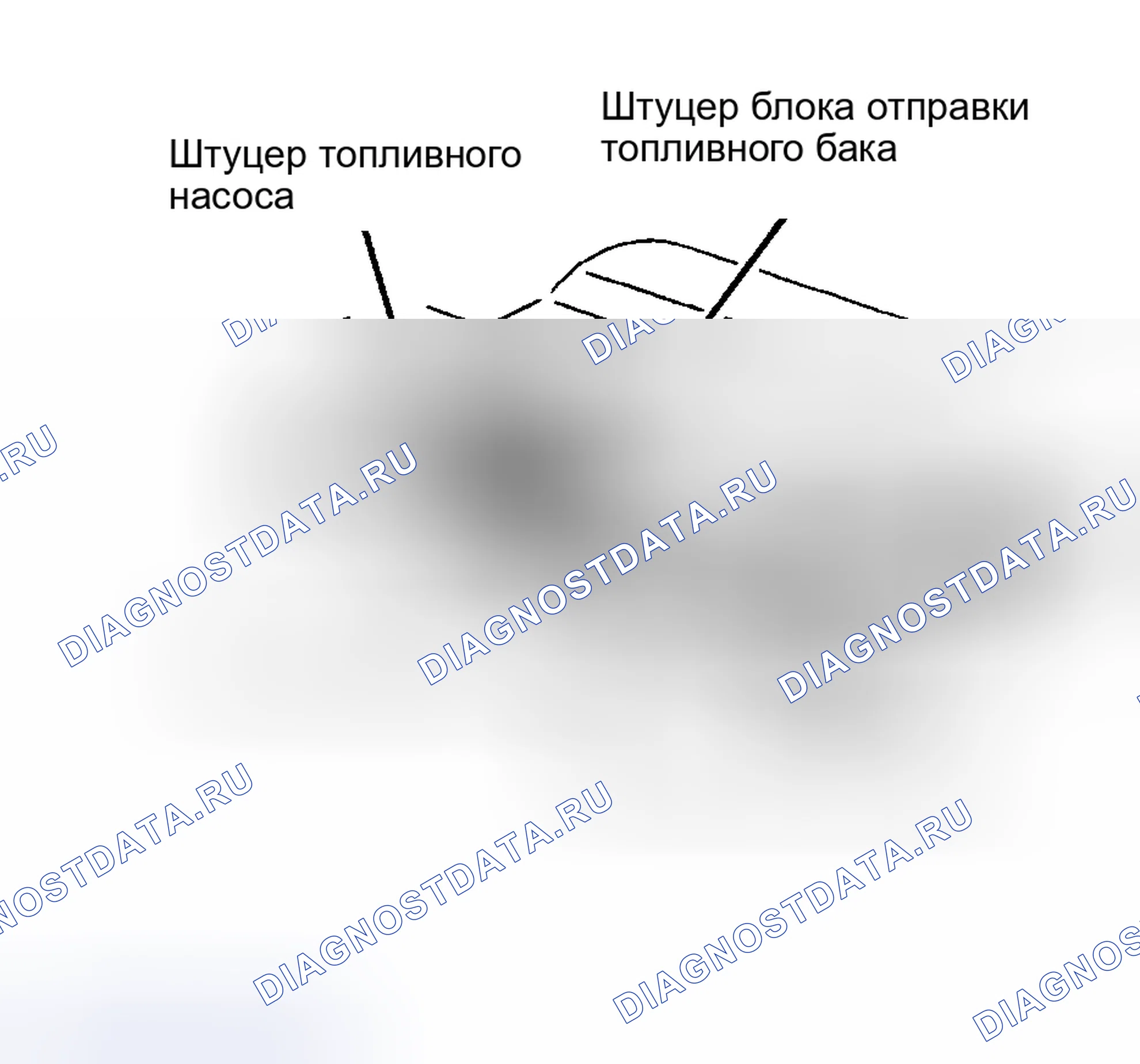 Рис. 34: Расположение разъема топливного насоса и разъема блока отправки топлива. Mercedes-Benz G-класс W463