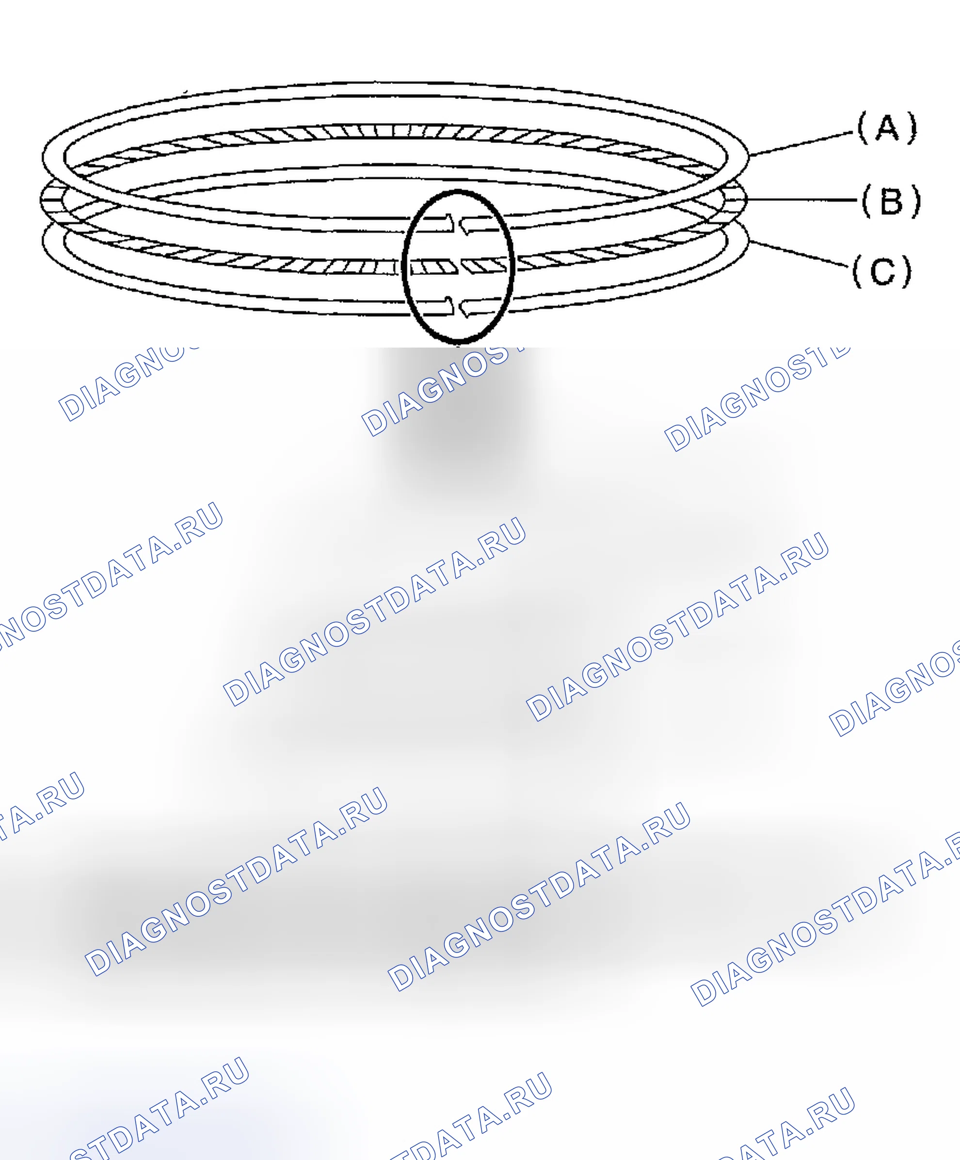 Рис. 468: ПОРШНЕВОЕ КОЛЬЦО. Subaru Impreza GD/GC/GG рестайлинг