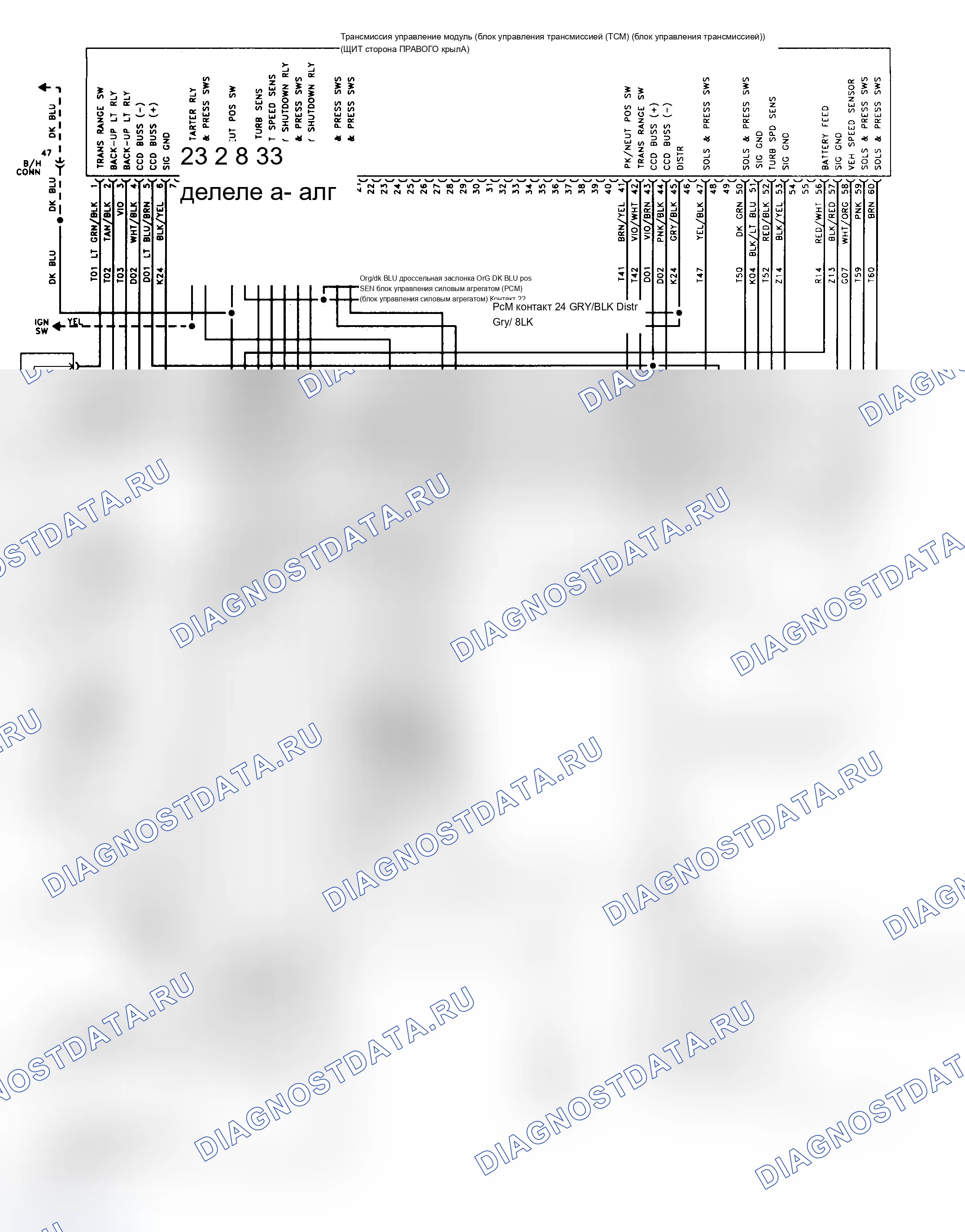 Рис. 53: Схема (1993-94 Acclaim, LeBaron Sedan и Spirit). Dodge Grand Caravan II