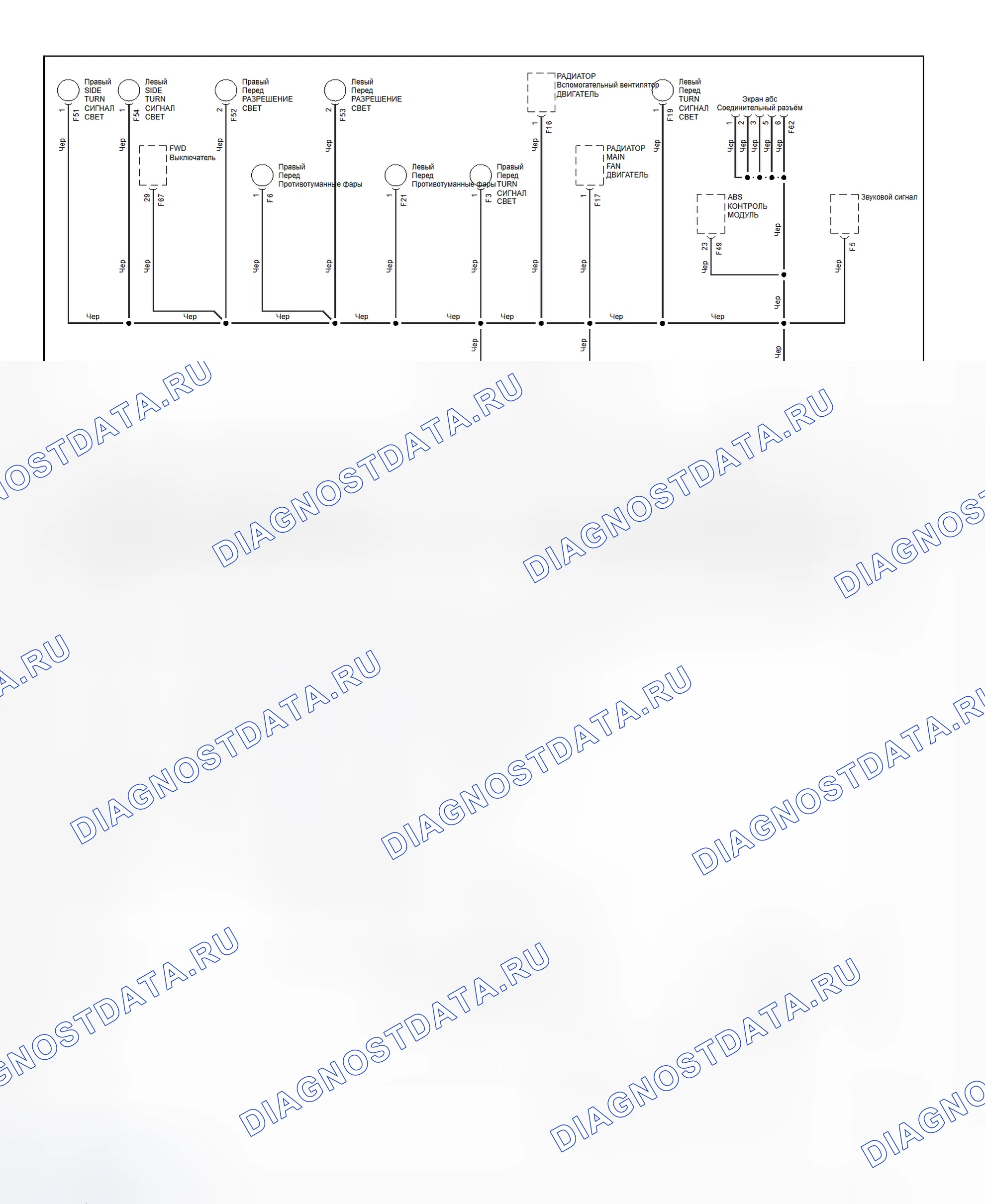 Рис. 15: Схема разводки массы (Impreza - 1 из 3). Subaru Legacy BE/BH/BT