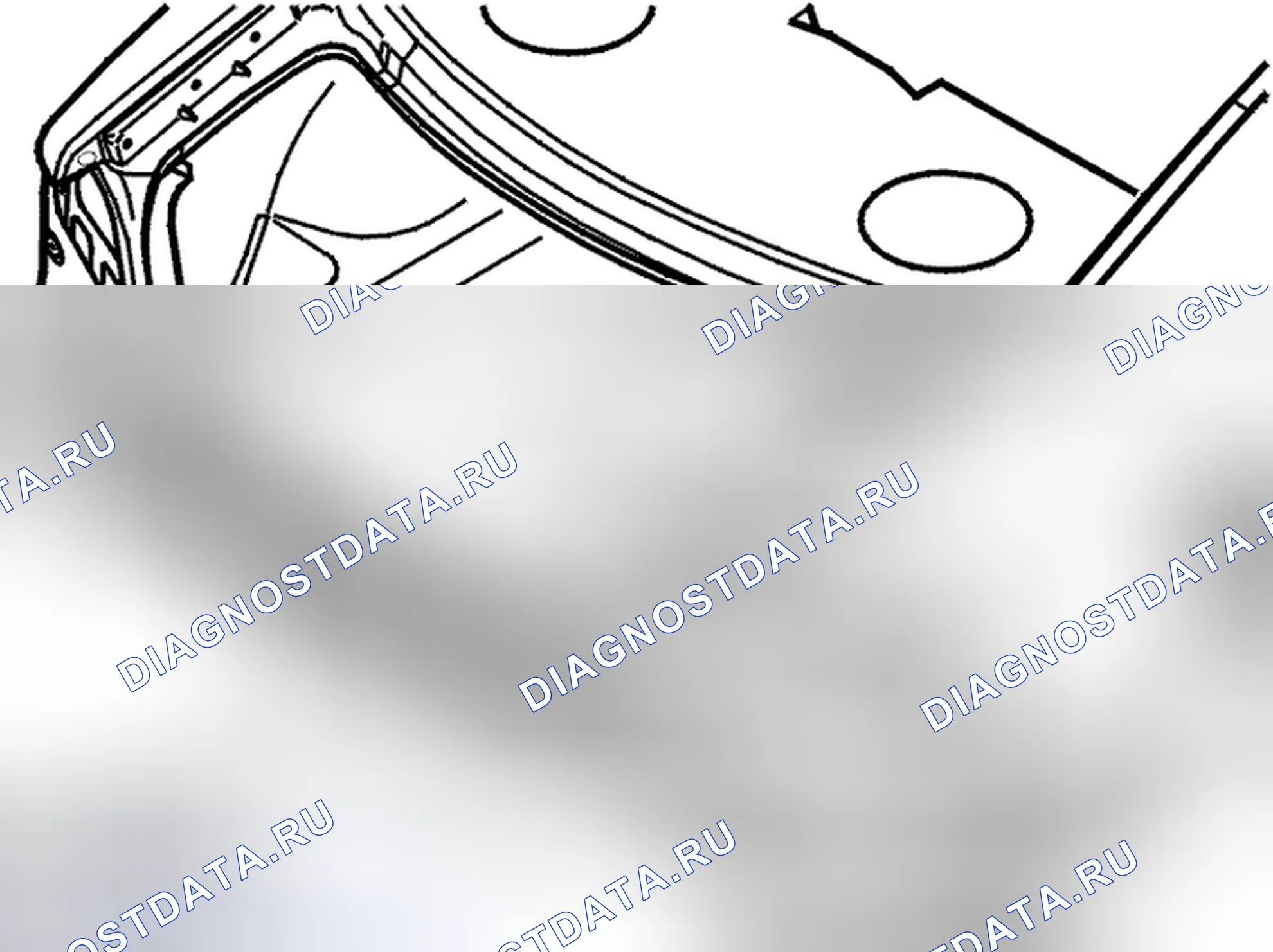 Рис. 110: Замена хвостовой панели. Volvo C70 I