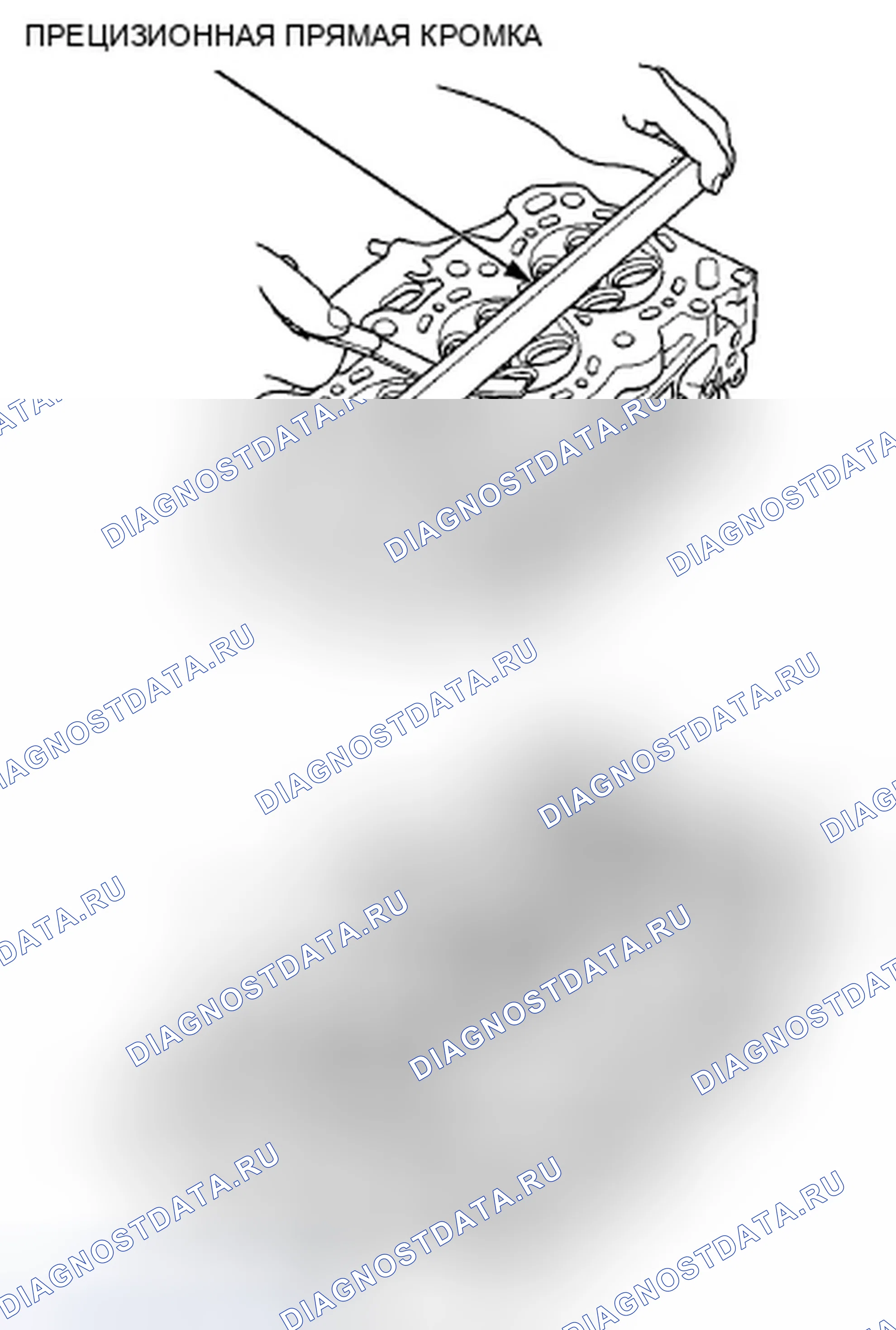 Рис. 126: Проверка головки цилиндра на коробление. Acura TSX II