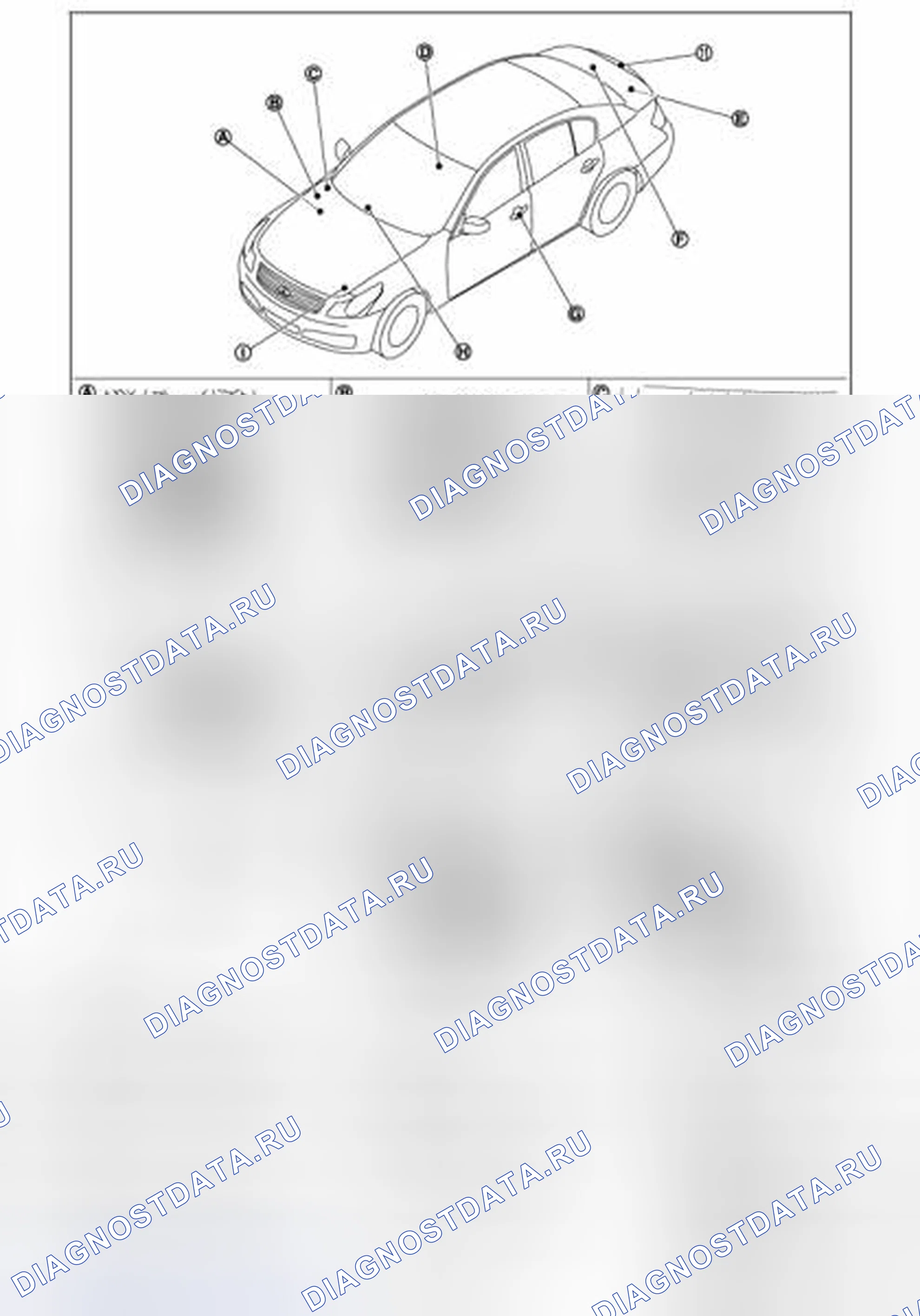 Рис. 95: Расположение компонентов. Infiniti G35 IV