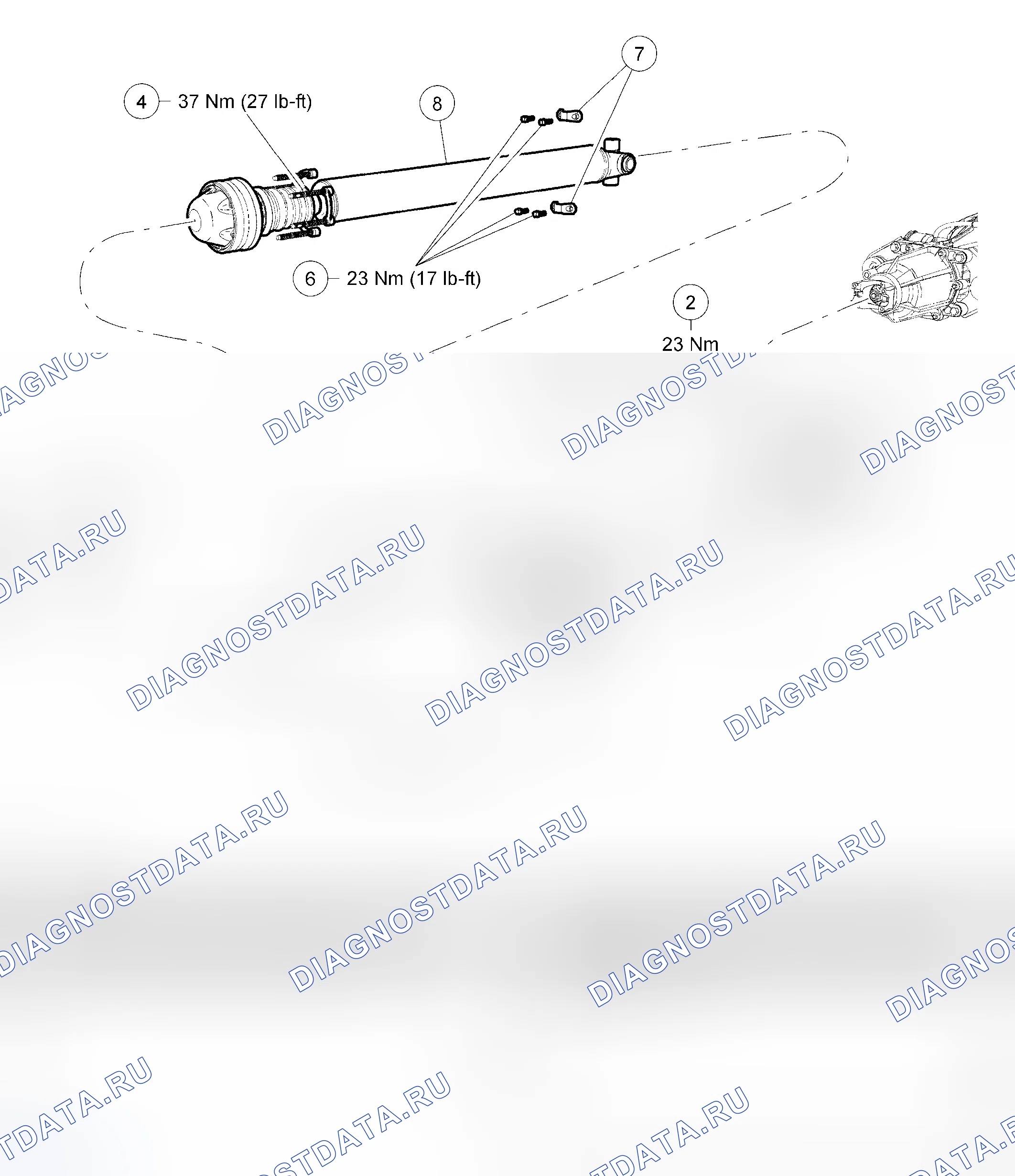 Рис. 8: Карданный вал. Ford Escape I рестайлинг