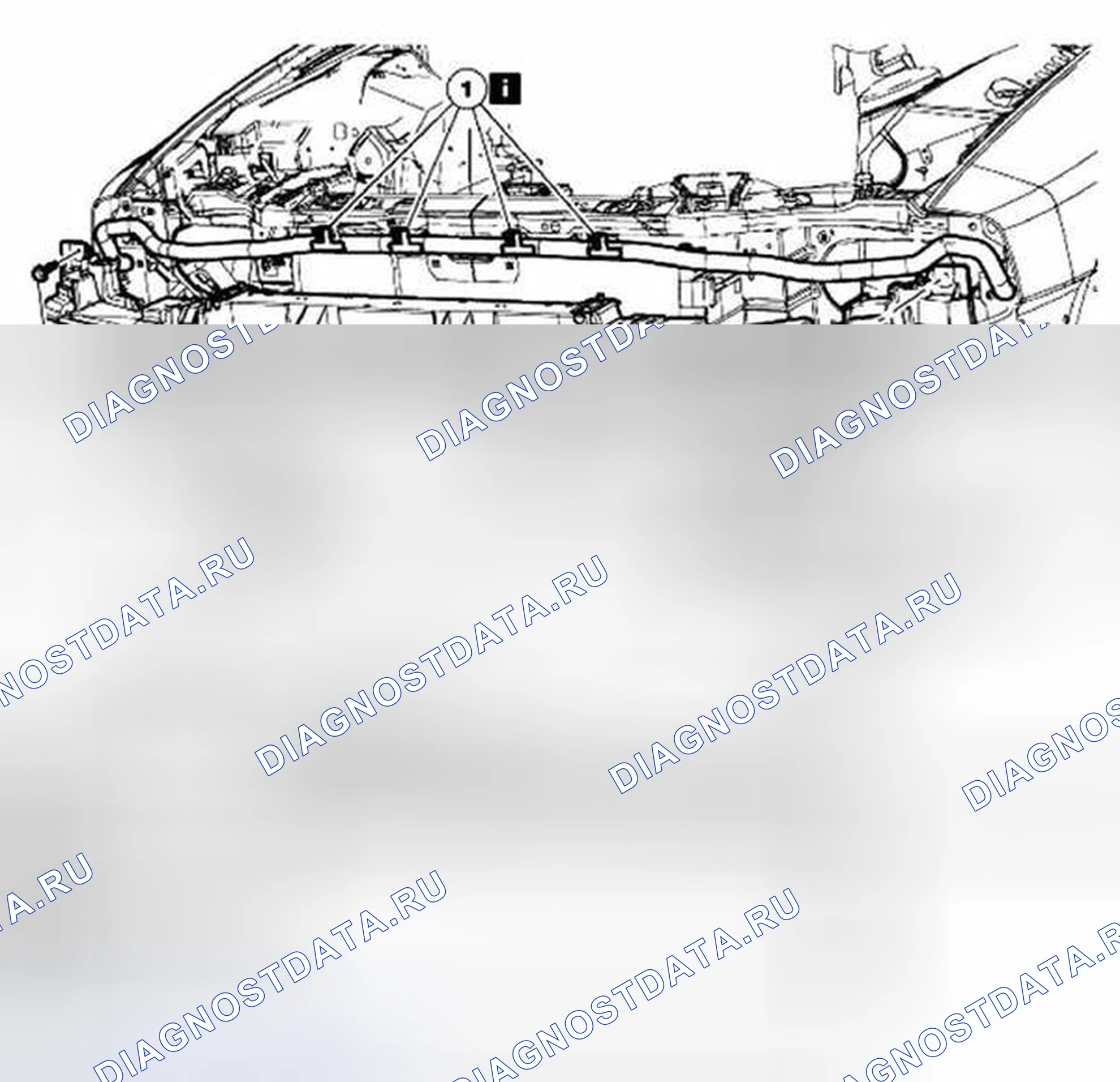 Рис. 217: Открывающаяся панель радиаторной решетки. Hyundai ix25 II
