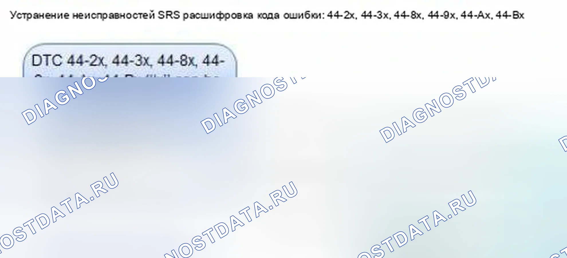 Рис. 1257: расшифровка кода ошибки 44-2x, 44-3x, 44-8x, 44-9x, 44-Ax, 44-Bx (" x " может быть от 0 до 9 или от A до F): Внутренний отказ. Honda Civic IX