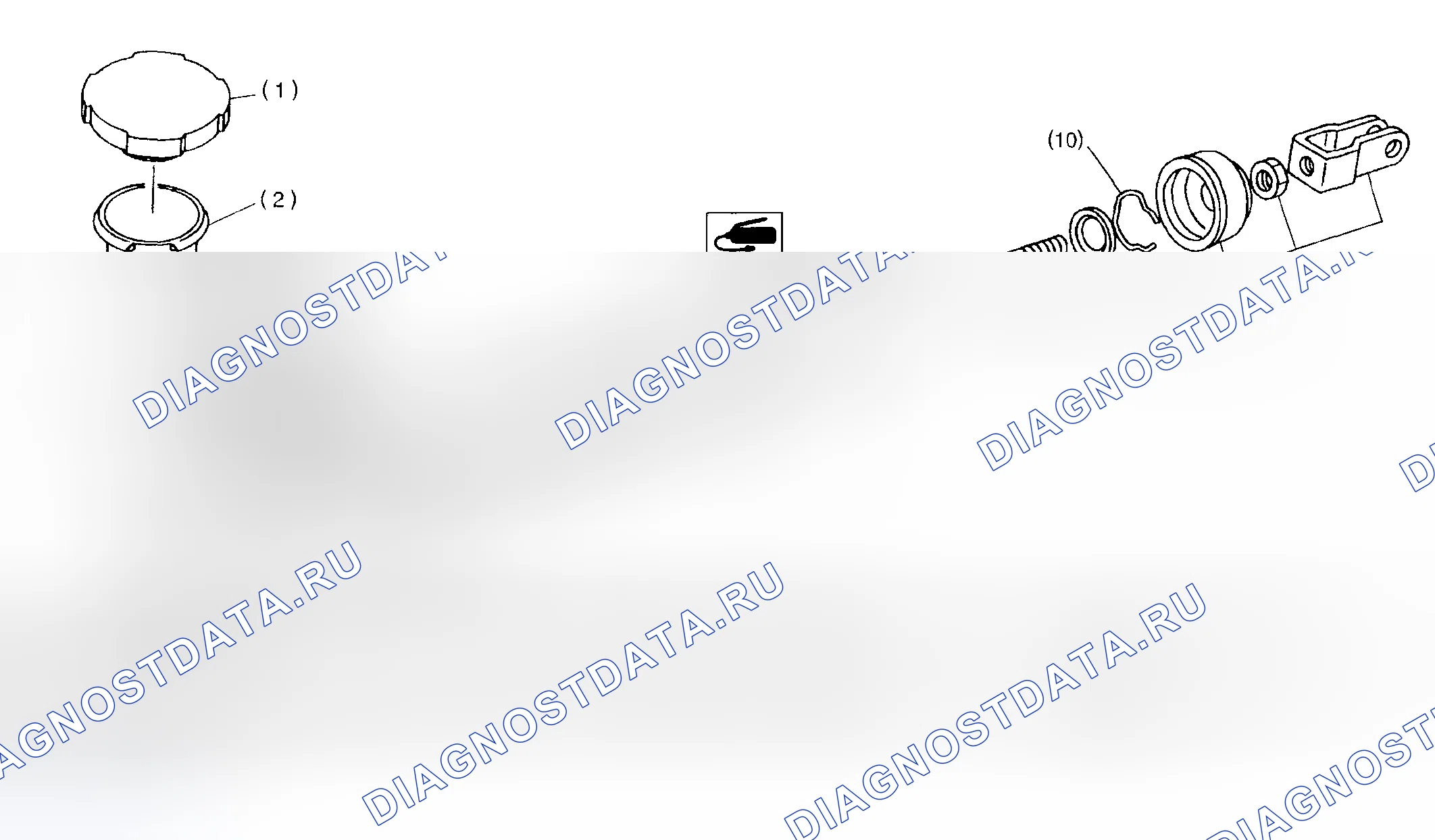 Рис. 2: Покомпонентный вид главного цилиндра. Subaru Outback BH