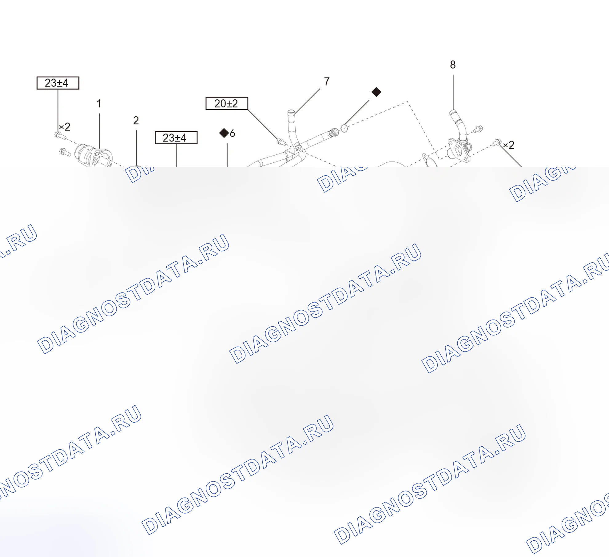 Схема расположения термостата — Great Wall Wingle-5-Cng. Great-Wall Wingle 5 CNG I