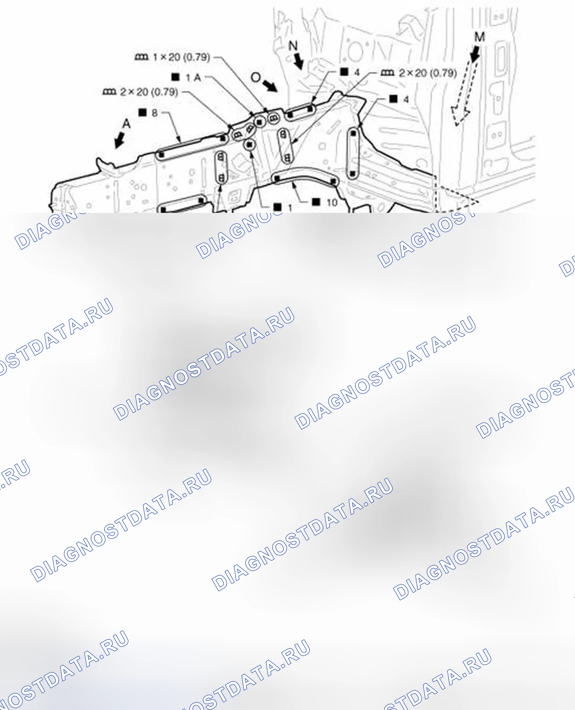 Рис. 267: Элемент передней стороны (2WD). Infiniti EX35 I