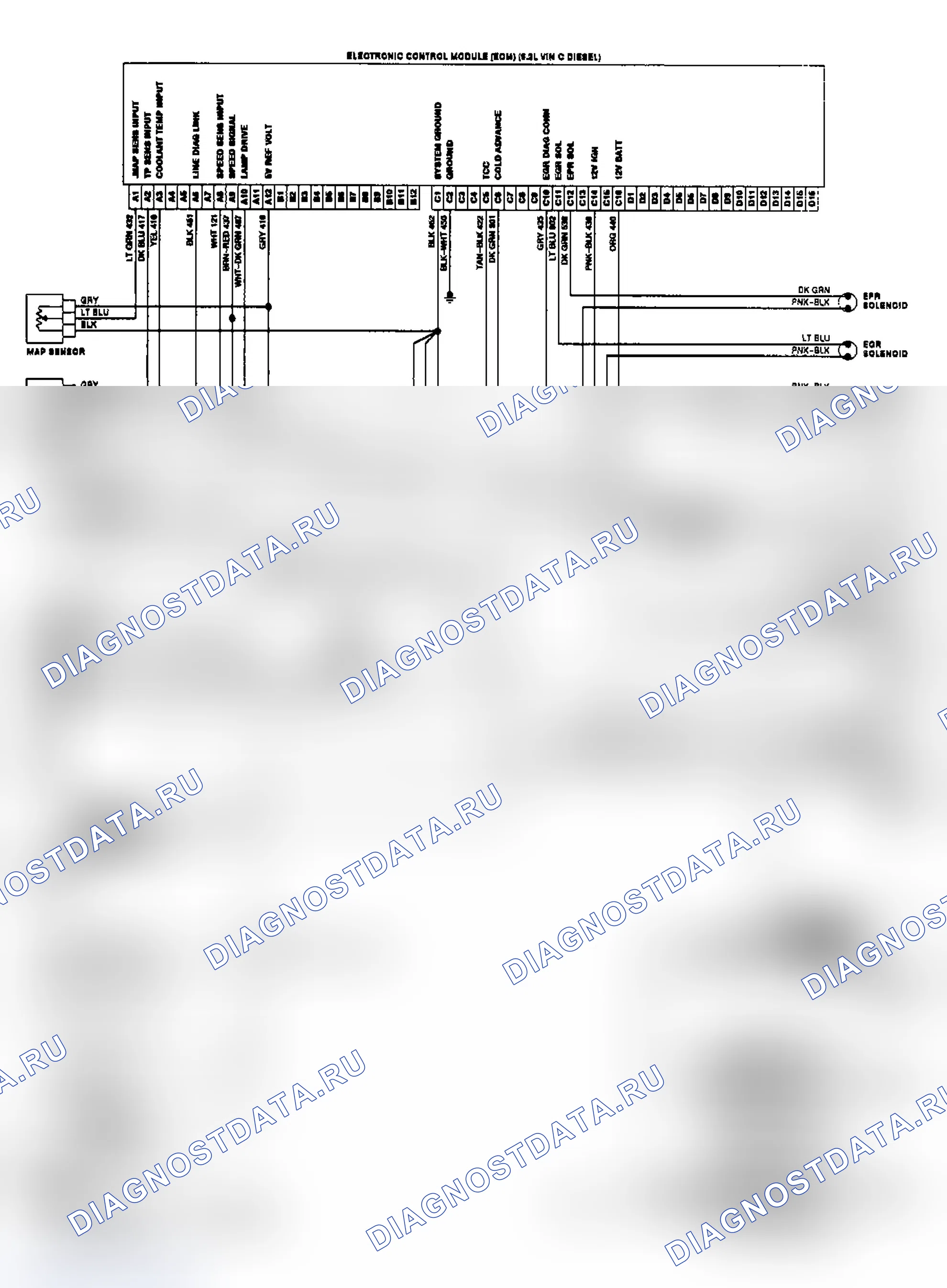 Рис. 4: электросхема 6.2L дизеля серий «C» и «K». Chevrolet Chevy Van G10 
