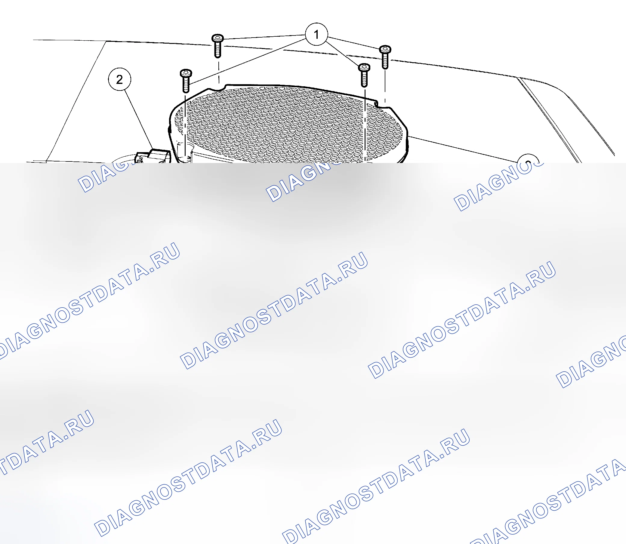 Рис. 41: Динамик полки посылки. Ford Five Hundred I
